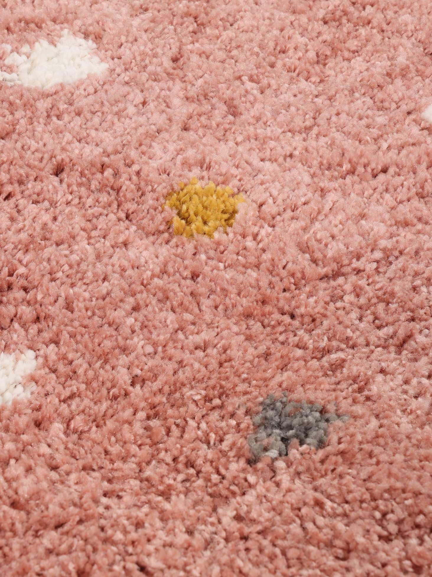 RugVista Confetti, Kinderteppich, Shaggy/Handloom, 160 x 230 cm, Rechteckig, Niedriger Stapel, Kinderzimmer, Nur chemische Reinigung, Ohne gefährliche Chemikalien, Rosa