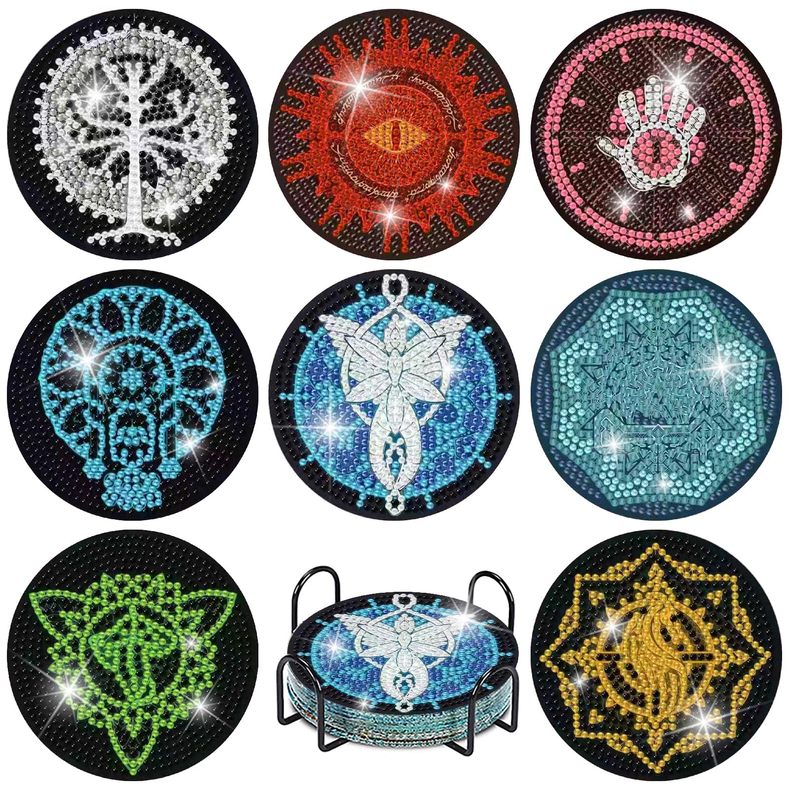 Diamond Art Coasters - Floral Musical Notes -14 Diamond Art Coasters - Floral Musical Notes -14