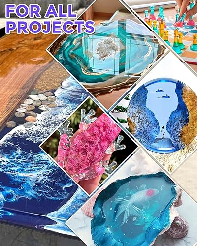 Miniatura 5 de Incly Kit de resina epoxi transparente de 80 onzas suministros de resina de arte de fundición y revestimiento para fabricación de joyas mesa de