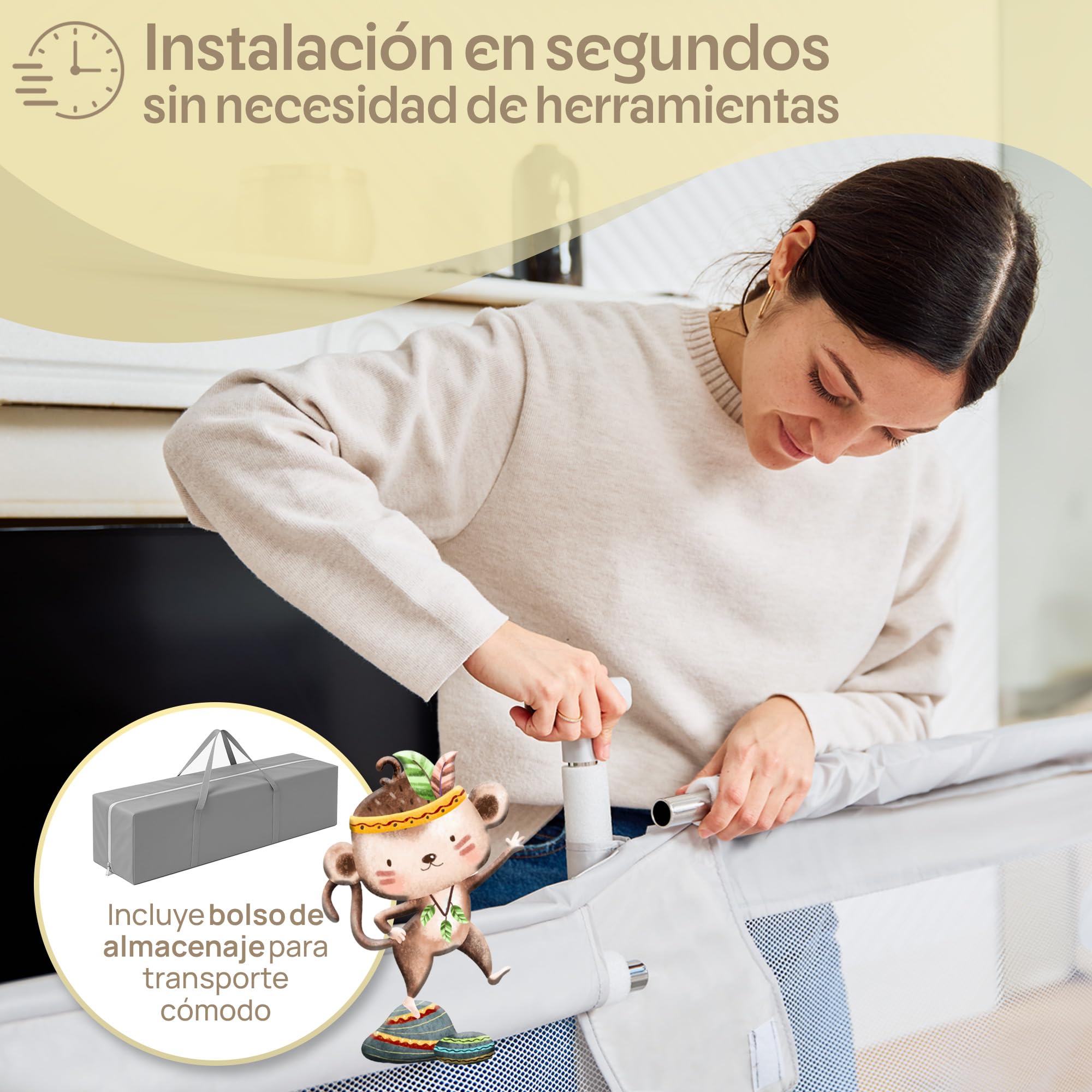 Parque Infantil Bebé 150x150cm con Malla Ilustrada y Esterilla Reversible – Corralito Acolchado Seguro, Libro Sensorial, Bolas y Agarraderas | AKERAQ