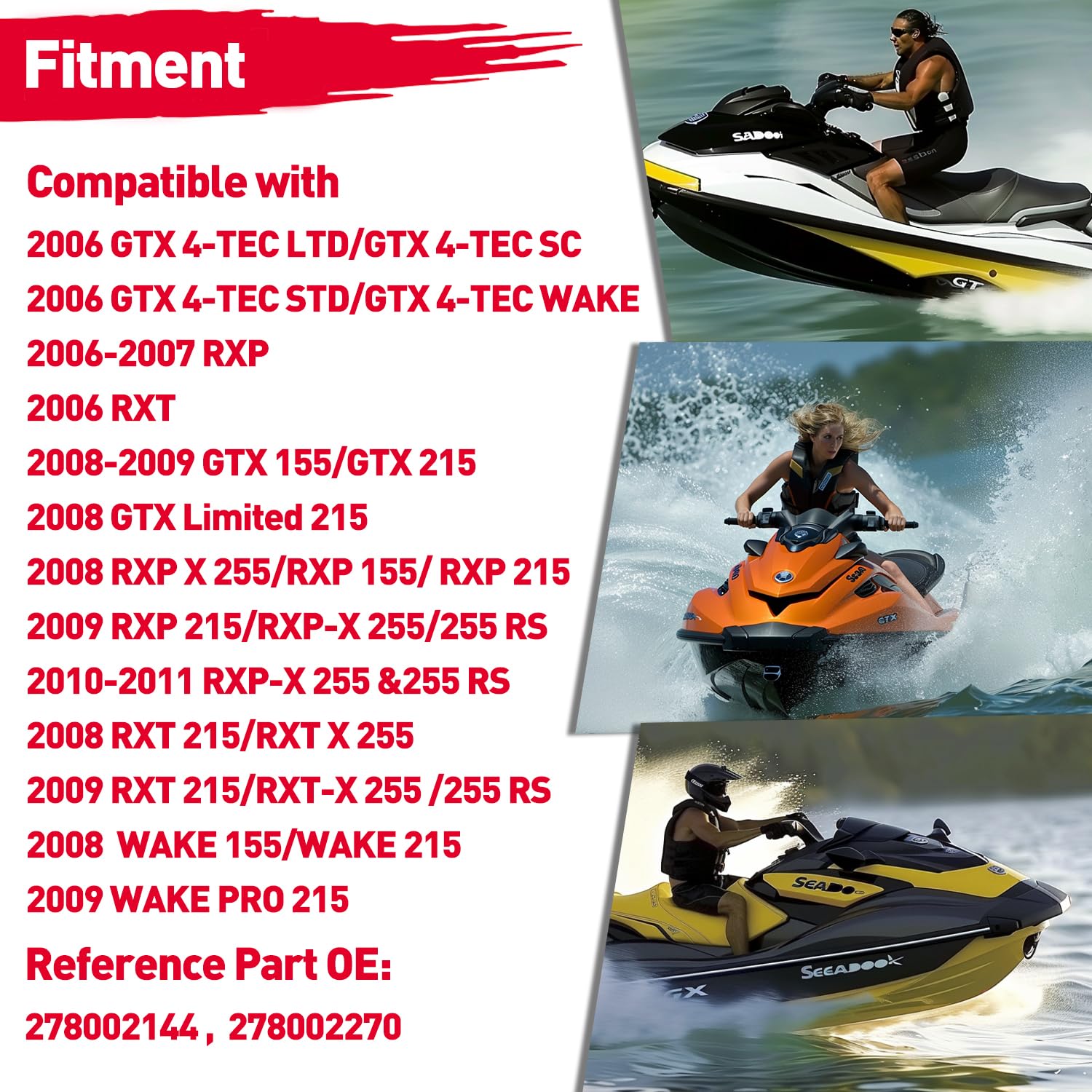 Upgraded 278002270 LCD Speedometer Gauge Cluster with 278002144 Chrome Bezel, Compatible with SeaDoo GTX RXP RXT Wake (2006-2011), No Programming Required