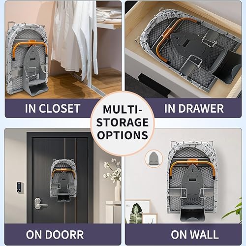 Miniatura 8 de Tabla de planchar plegable de mesa con soporte de hierro y soporte de hierro, tabla de planchar de metal pequeña portátil que ahorra espacio