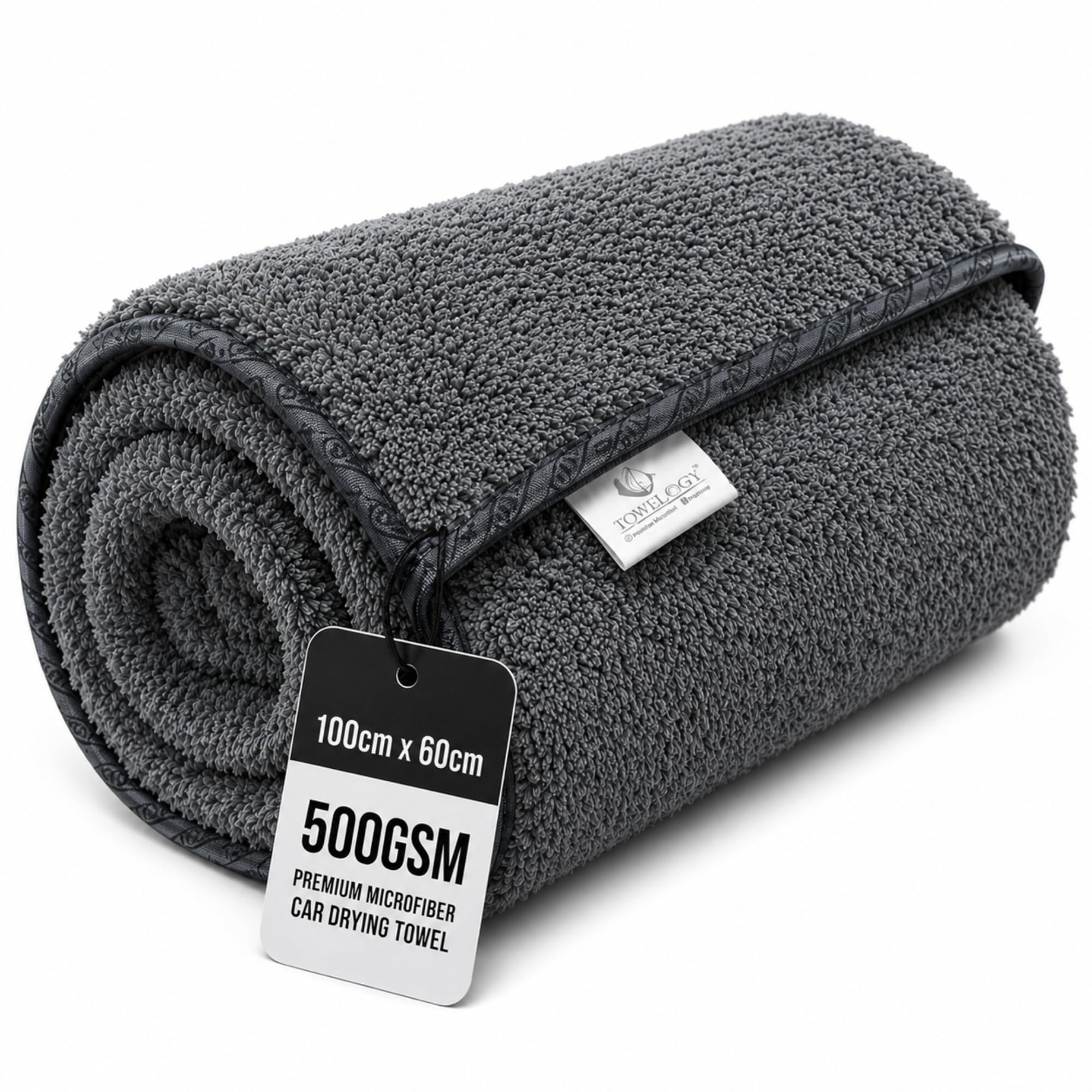 Towelogy Grey Towelogy® Giant Car Drying Towel 100X60cm – Extra Large Microfibre Cloth, Super Absorbent Xxl Auto Detailing Towel For Professional Spot Free Finish (Xx-Large)