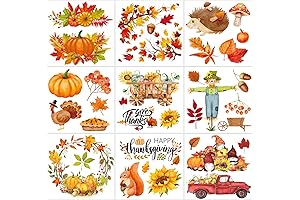 Set of 9 Autumnal Rub-On Transfers