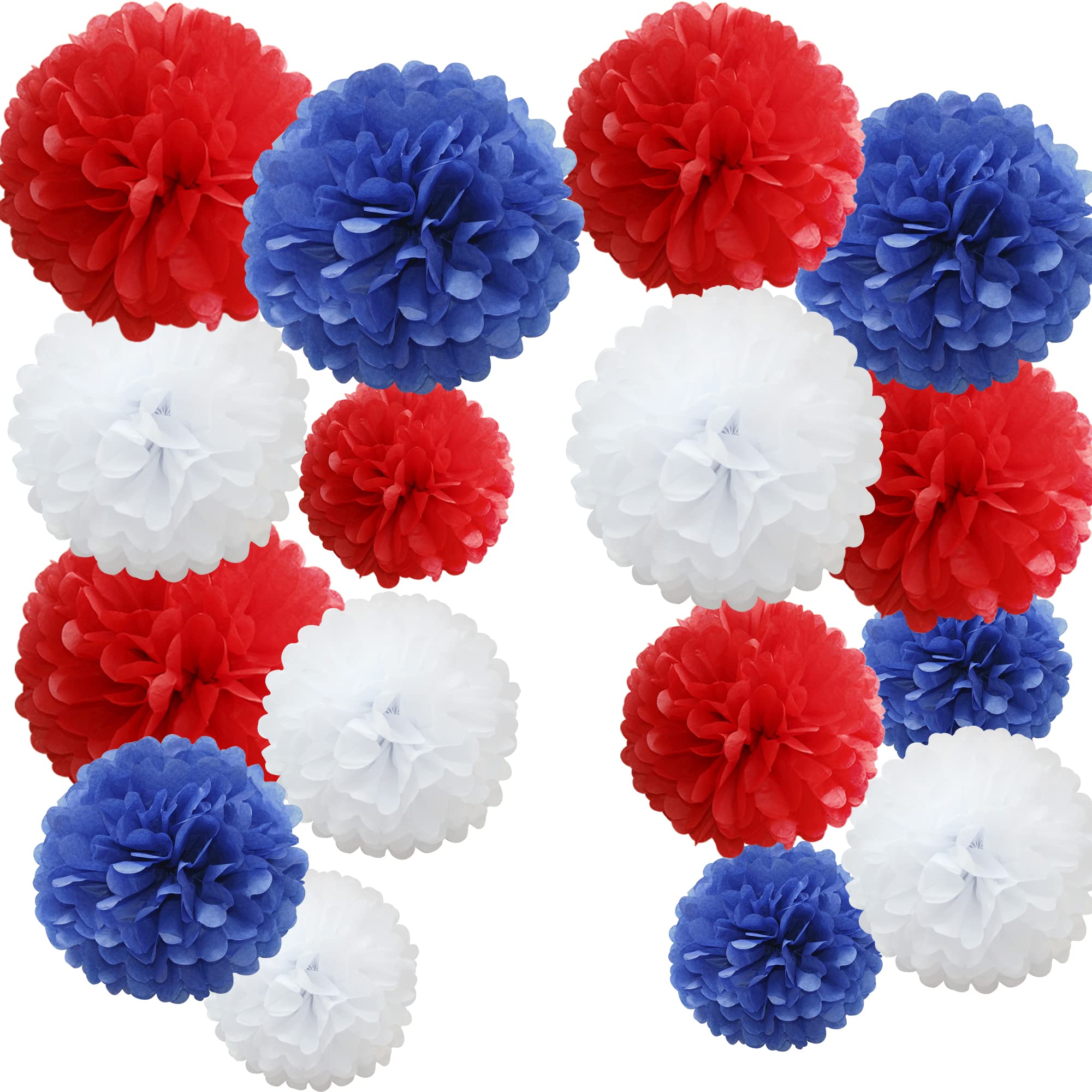 Time to Sparkle 16pcs Mix Tissue Paper Pompoms - Red Shade — image 1