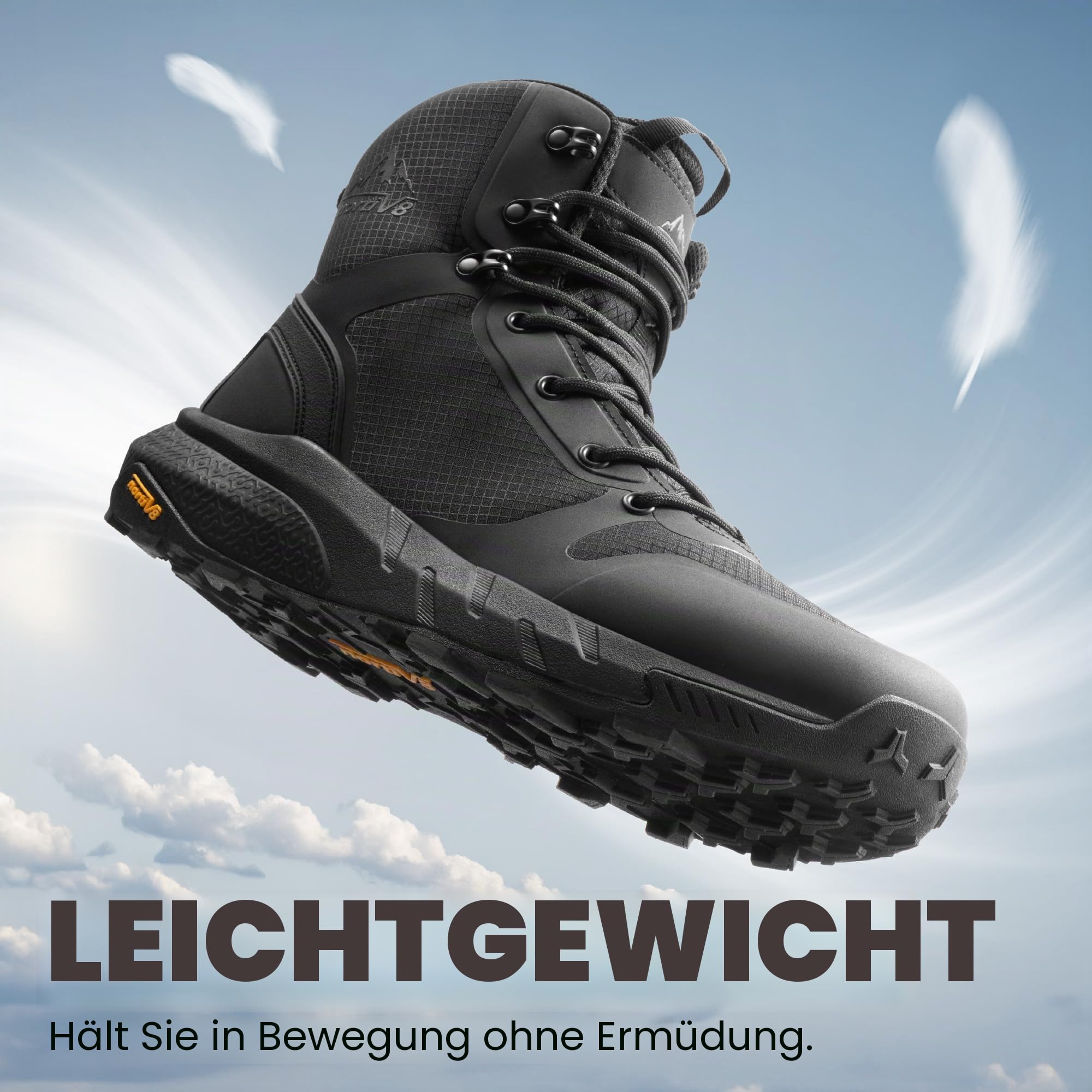NORTIV 8 Herren Militärische Taktische Stiefel Leichte Bequeme Stiefel für die Arbeit den ganzen Tag Seitlicher Reißverschluss Motorrad Kampf Wanderschuhe