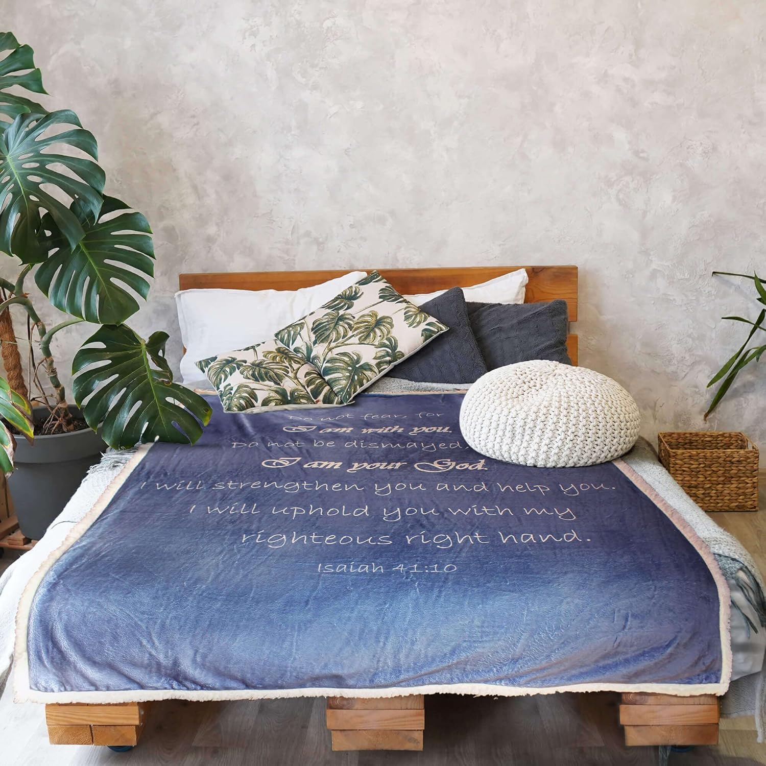 Compassion Warm Throw Sympathy Blanket - Double Layer 65x50 Throw Blankets - Soft Scripture Blue Throws for Couch & Bed - Healing Gifts for Women - Warm Bedspread for Bed - Image 6