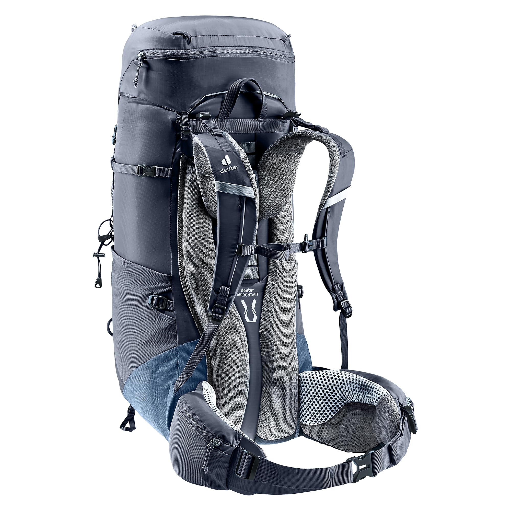 Deuter Mężczyźni Aircontact Lite Plecak Trekkingowy, Czarny/Morski, 50+10 l