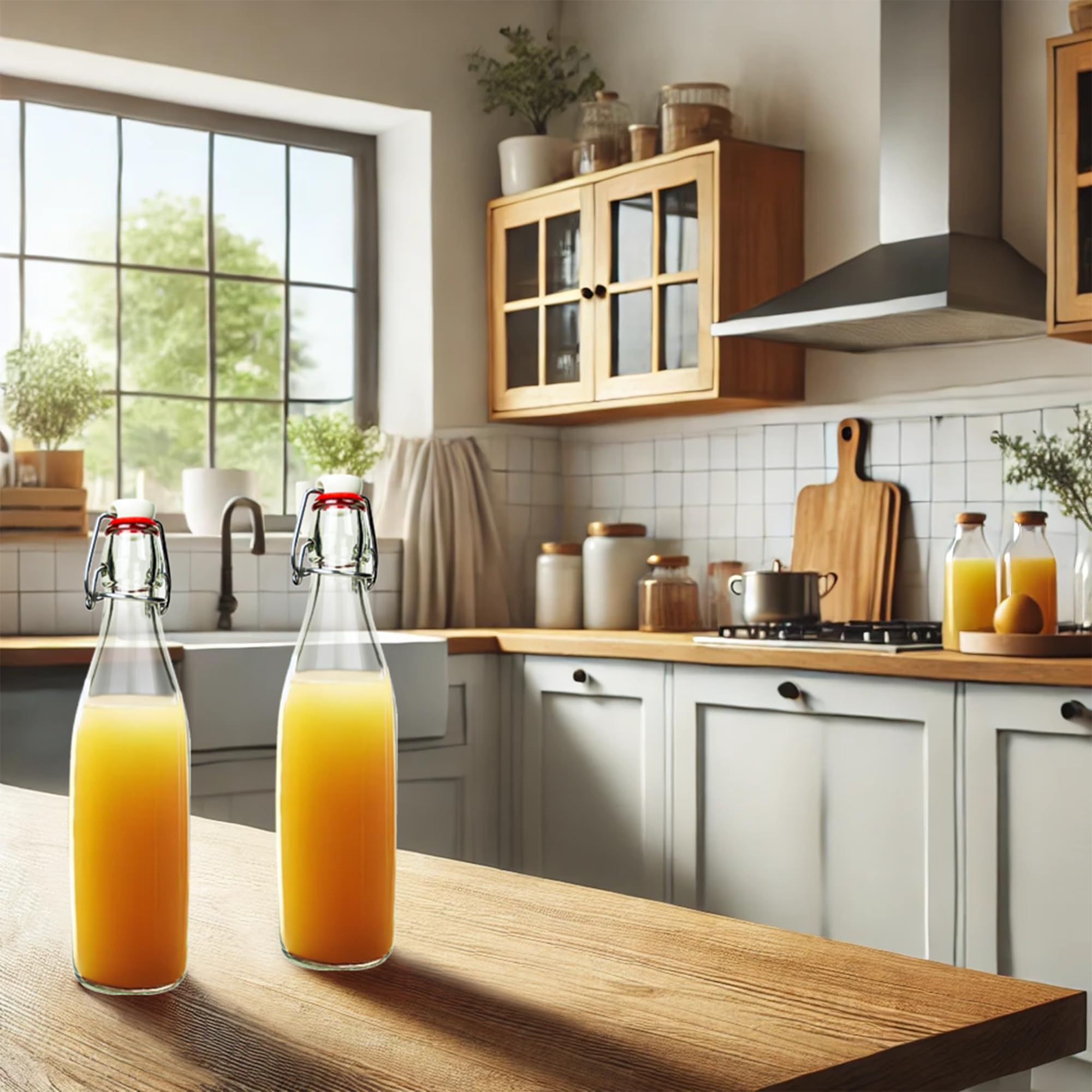 BigDean 6 x glazen flessen met beugelsluiting, 500 ml, hoogwaardige