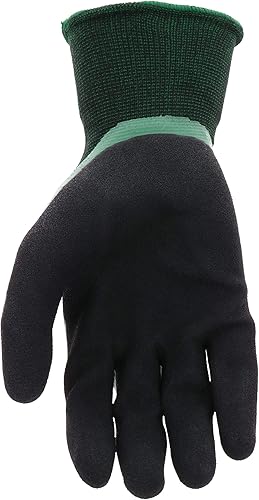Miniatura 4 de Scotts Guantes de trabajo de látex con doble inmersión para hombre, resistentes al agua, excelente agarre, resistentes a la abrasión, verdenegro,