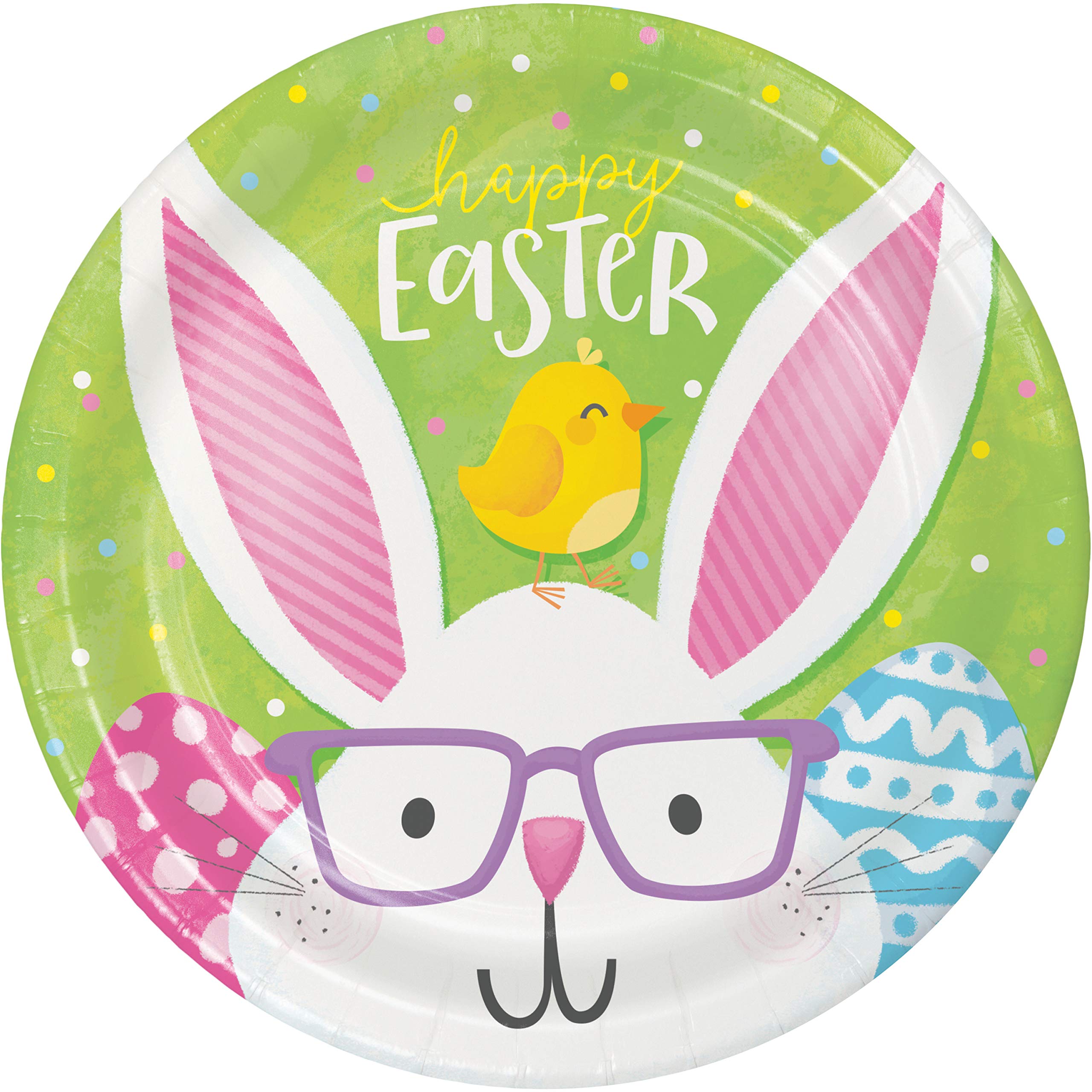 Creative Converting Happy Easter Luncheon Plate 8 Pieces, 7 Inch Size