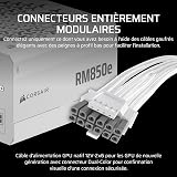 CORSAIR RM850e (2025) Alimentatore ATX Completamente Modulare a Basso Rumore con Cavo 12V-2x6 – Compatibile con ATX 3.1 e PCIe 5.1, Efficienza Cybenetics Gold, Condensatori a 105°C – Bianco - 4