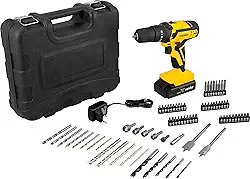 Parafusadeira/Furadeira com Impacto à Bateria 12V Lítio 3/8 Polegadas, Fonte Bivolt Automática, Jogo com 74 Acessórios, PFV 074 Vonder.