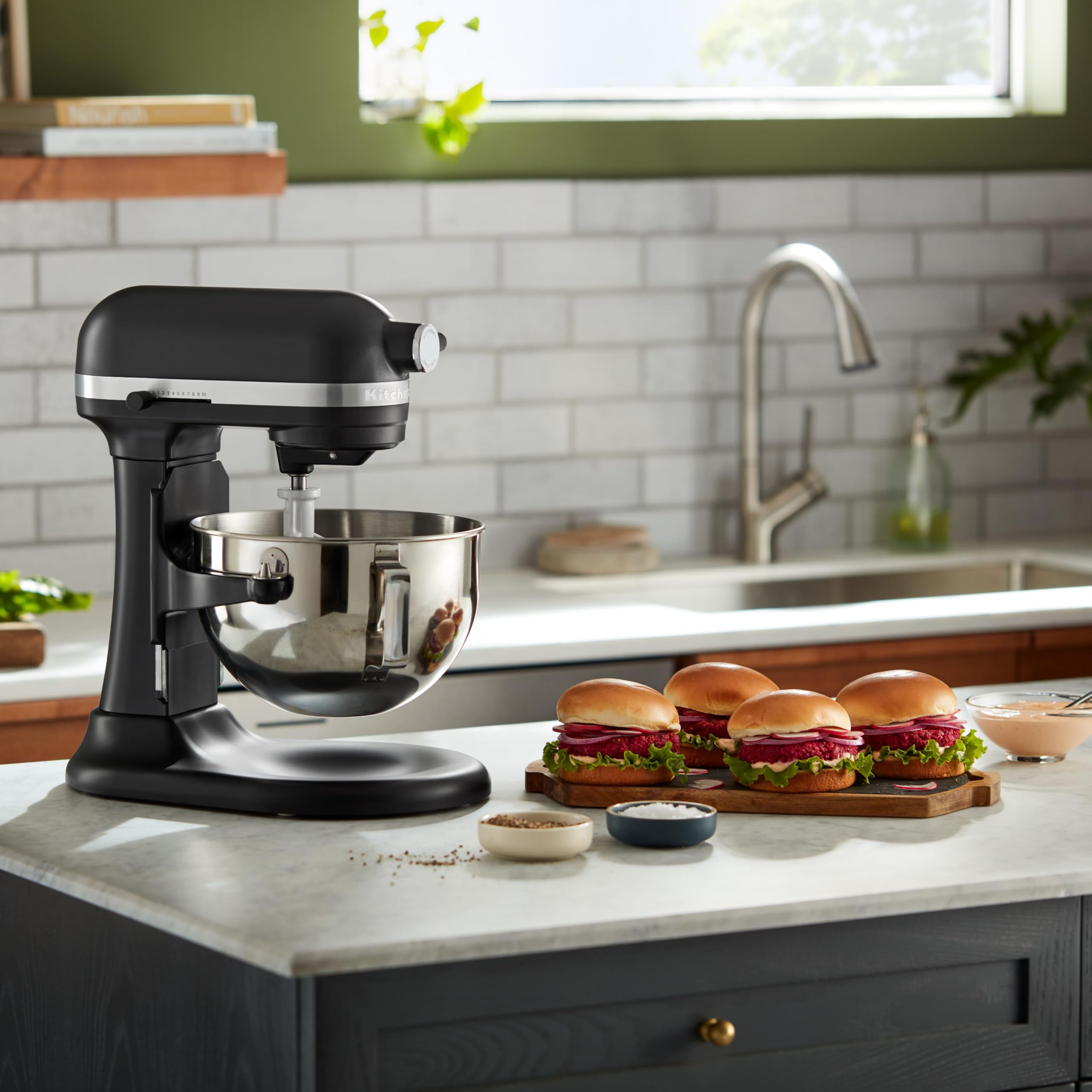 KitchenAid Robot Pâtissier Heavy Duty 5.2L, Corps & Engrenages Tout Métal, 11 Vitesses, Flex Edge, 67 Points de Contact, Noir Mat