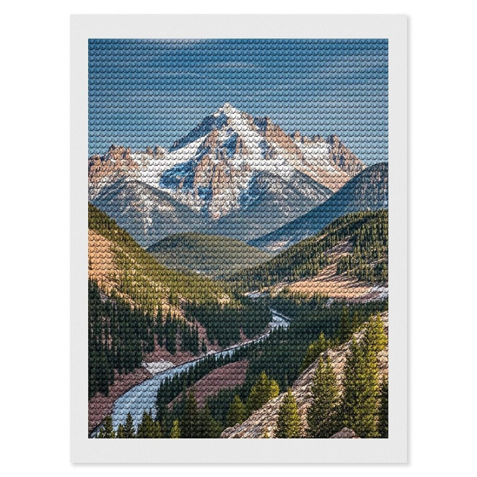 FekiLoot Pikes Peak Colorado Diamond Painting Kits for Adults Full Round Drill Diamond Art Kits for Beginners 5D DIY Diamond Dots Paintings Diamonds Pictures Gem Art Home Wall Decor 12"x16"
