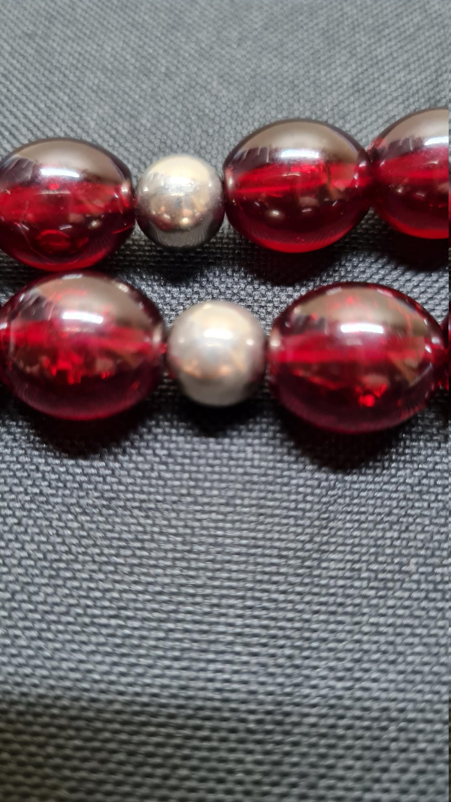 14 x 16 mm, 42 g, 25 cm, wykonany z antycznego, odlewanego materiału, ręcznie robione na sucho, kolekcjonerskie srebrne pompony, różaniec 17 Habbe, 25 cm, akryl, bez kamieni szlachetnych