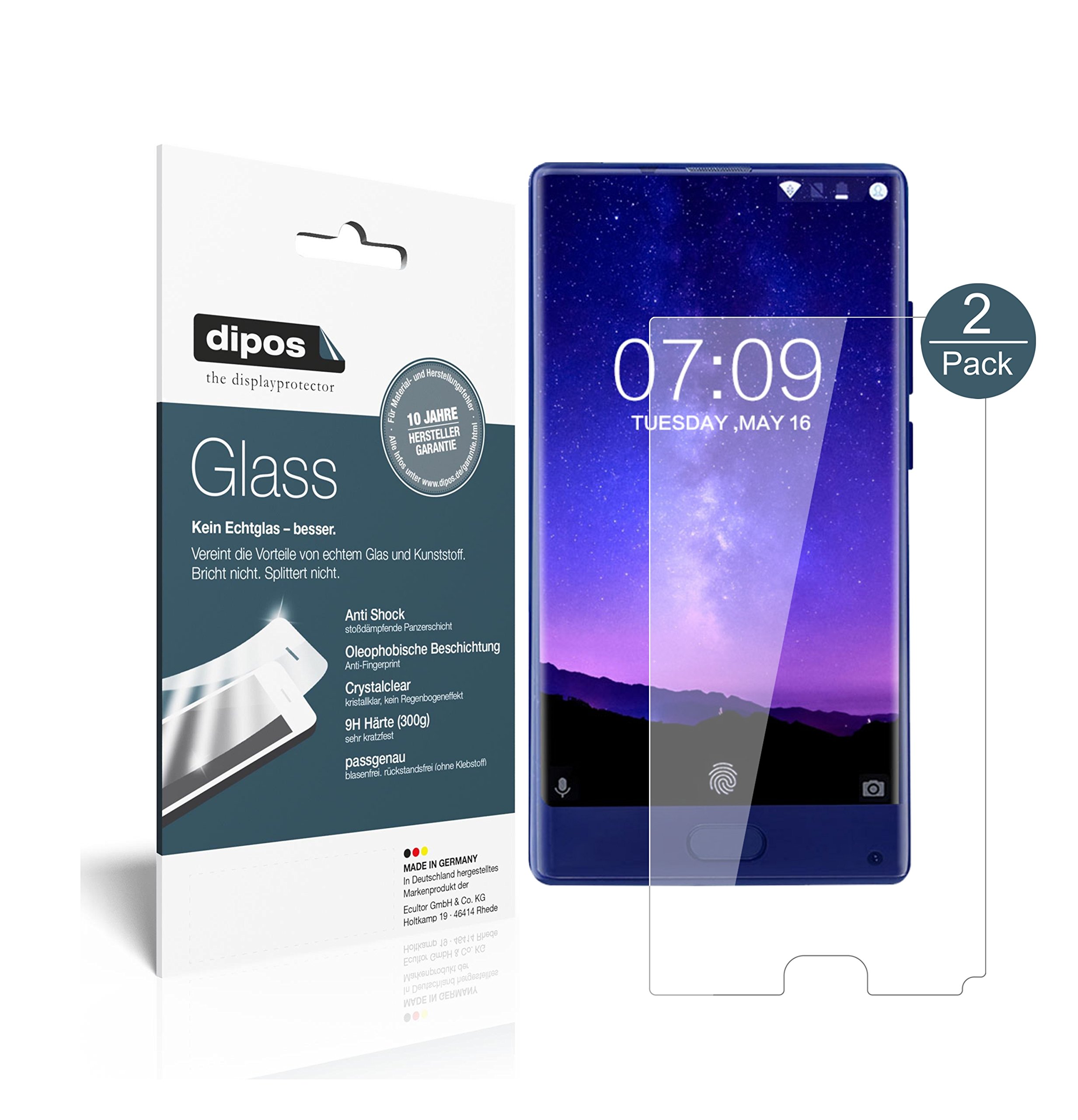 Dipos Pellicola Protettiva Per Doogee S55 (2 Pezzi) - Vetro Flessibile 9H, Anti-urto, Trasparente, Garanzia 10 Anni
