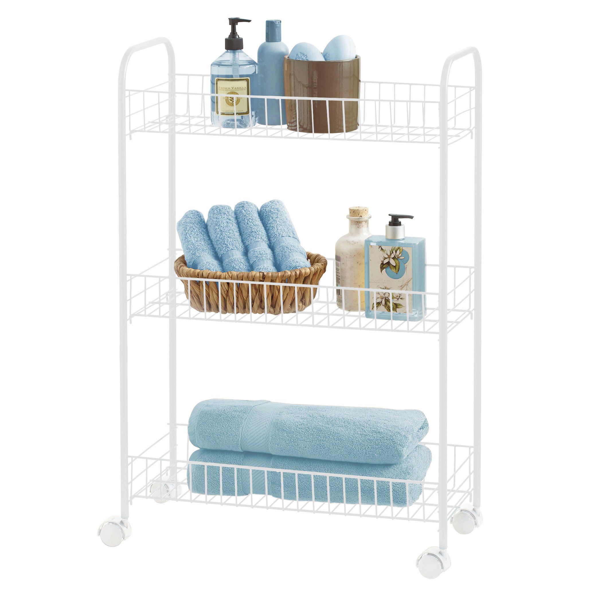 Richards 3-Tier Rolling Slim Cart, White