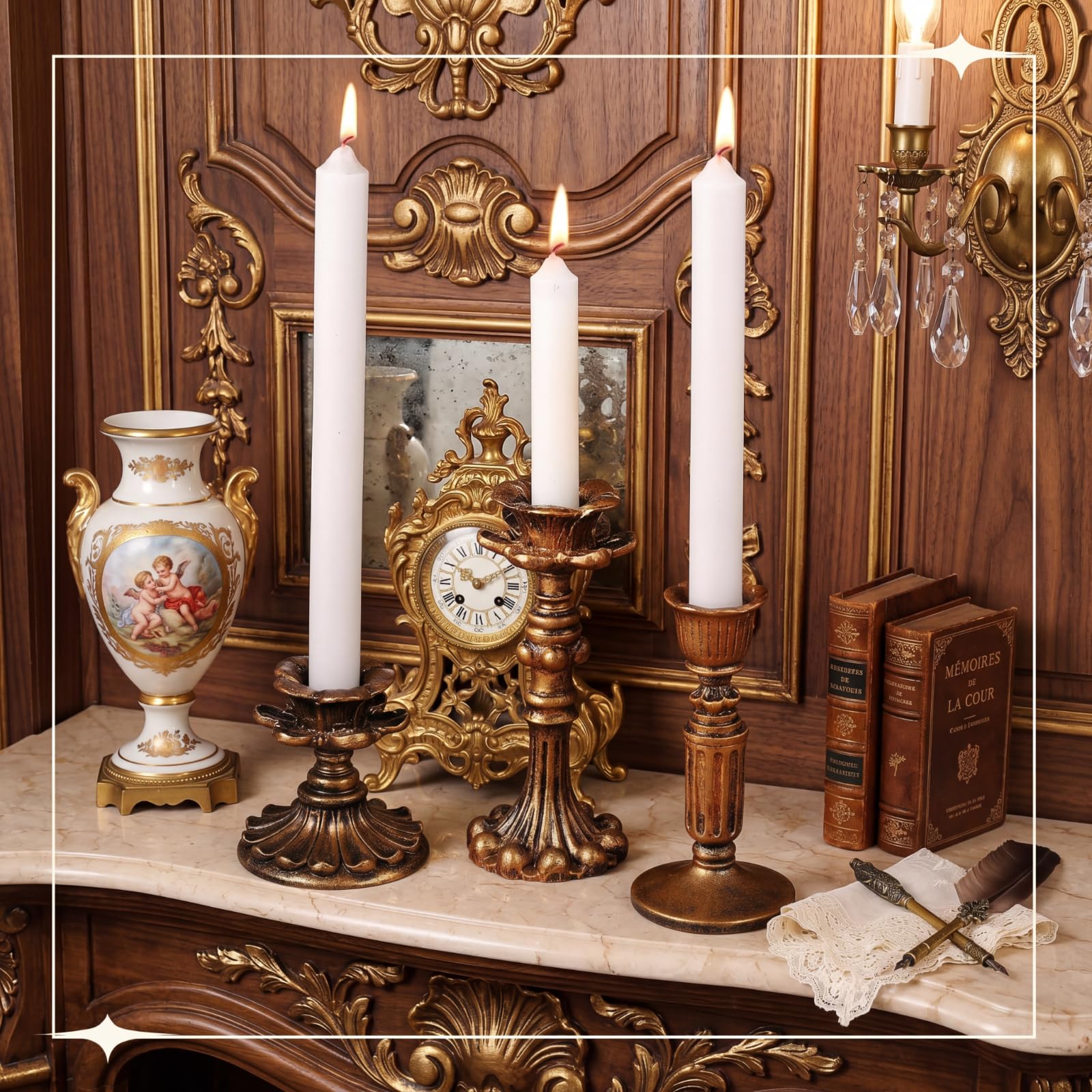 Amazon.com: Suclain 6 Pcs Vintage Candlestick Holders Taper Resin
