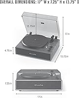 Vista 20 de Crosley CR6046A-WAGL Stave 2-Speed Bluetooth Record Player Turntable with Built-in Speakers, Walnut