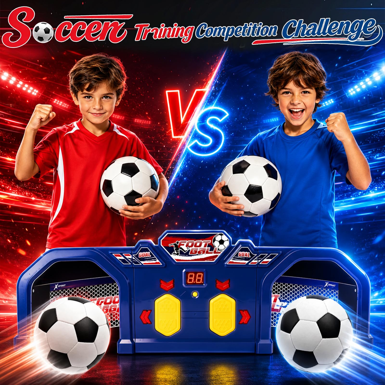 Juegos de Futbol para Niños, Entrenamiento de Fútbol, Sistema de Puntuación por Tiempo, 3 Modos, Apto para Jardín, Interior y Exterior, Fußball WM 2026, Regalos de Futbol Niños de 7+ Años