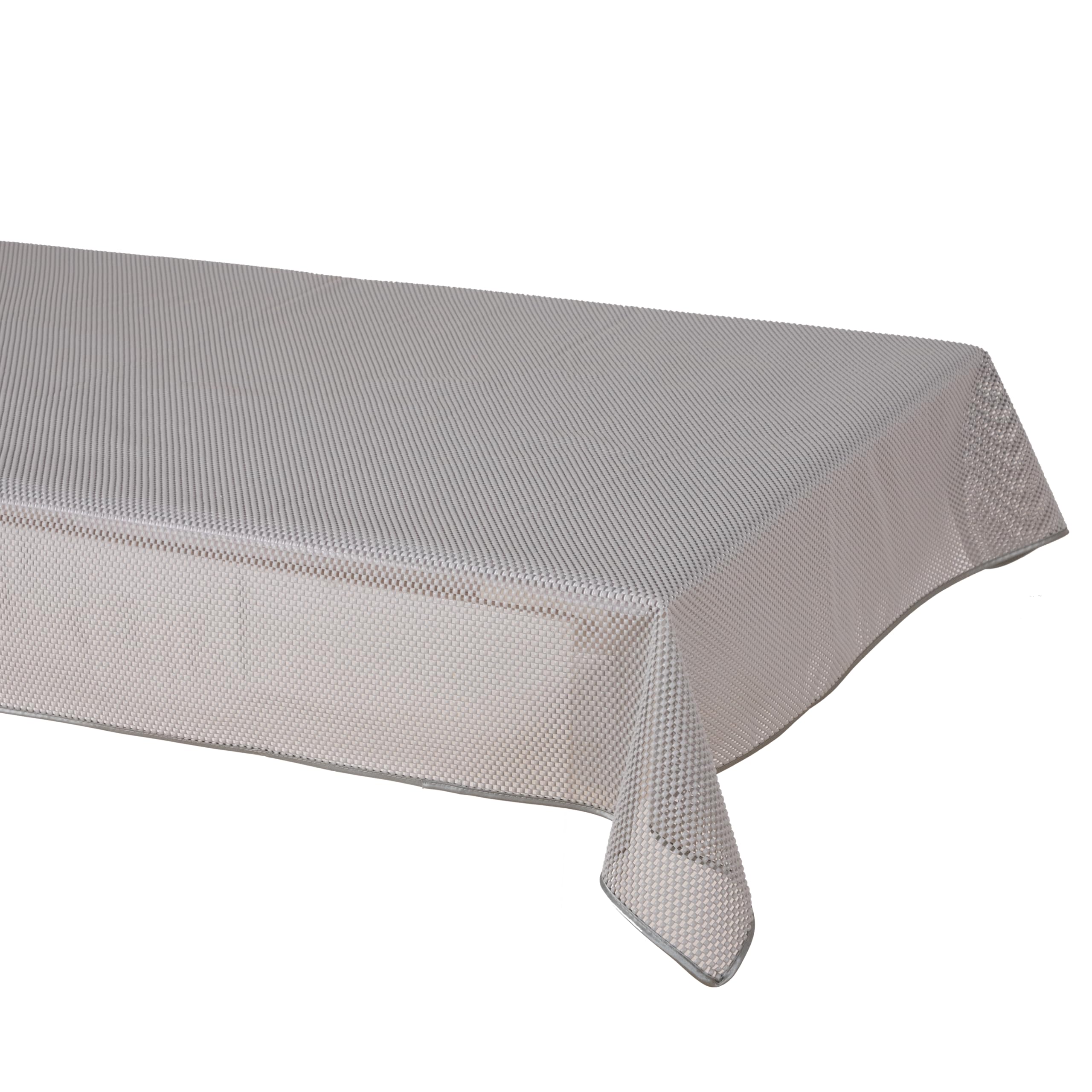 Tischdecke Outdoor Wetterfest, rutschfest & UV-Beständig in 7 Farben - Karo-Design - Weichschaum PVC Tischdecke Abwaschbar & Waschbar bei 30°C - Gartentischdecke Rechteckig 130x220 cm Hellgrau