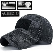 Tactical Camo Hat with American Flag Skull Patch