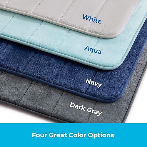 Miniatura 6 de Linenspa Tapete de baño de espuma viscoelástica, antideslizante, absorbente de agua, de secado rápido, lavable a máquina, tapete de baño para baño,