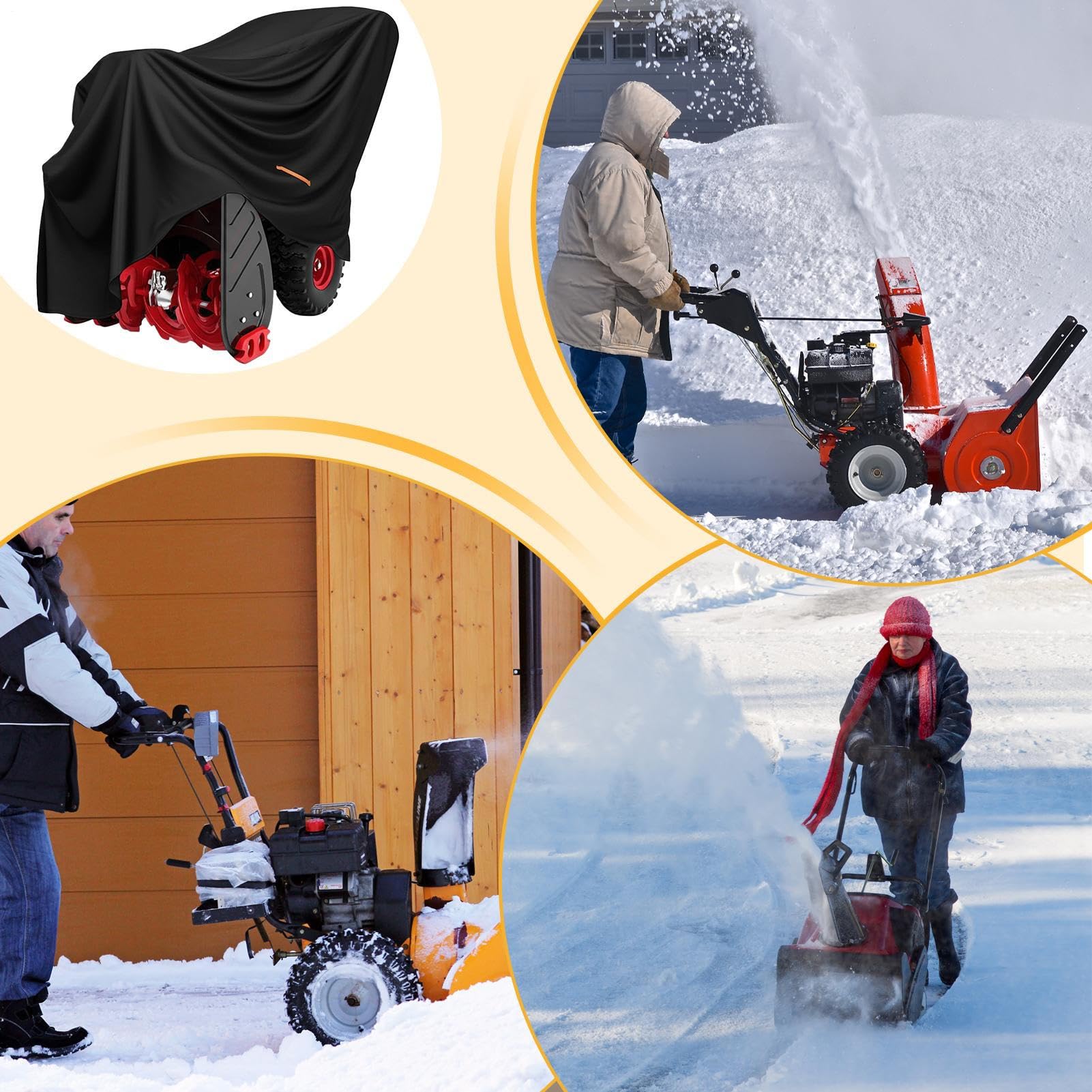 Copertura portaoggetti per spazzaneve - protettivi per esterni impermeabili e resistenti al freddo con pala da neve Protezione antipolvere protettiva UV per pale da neve e pale