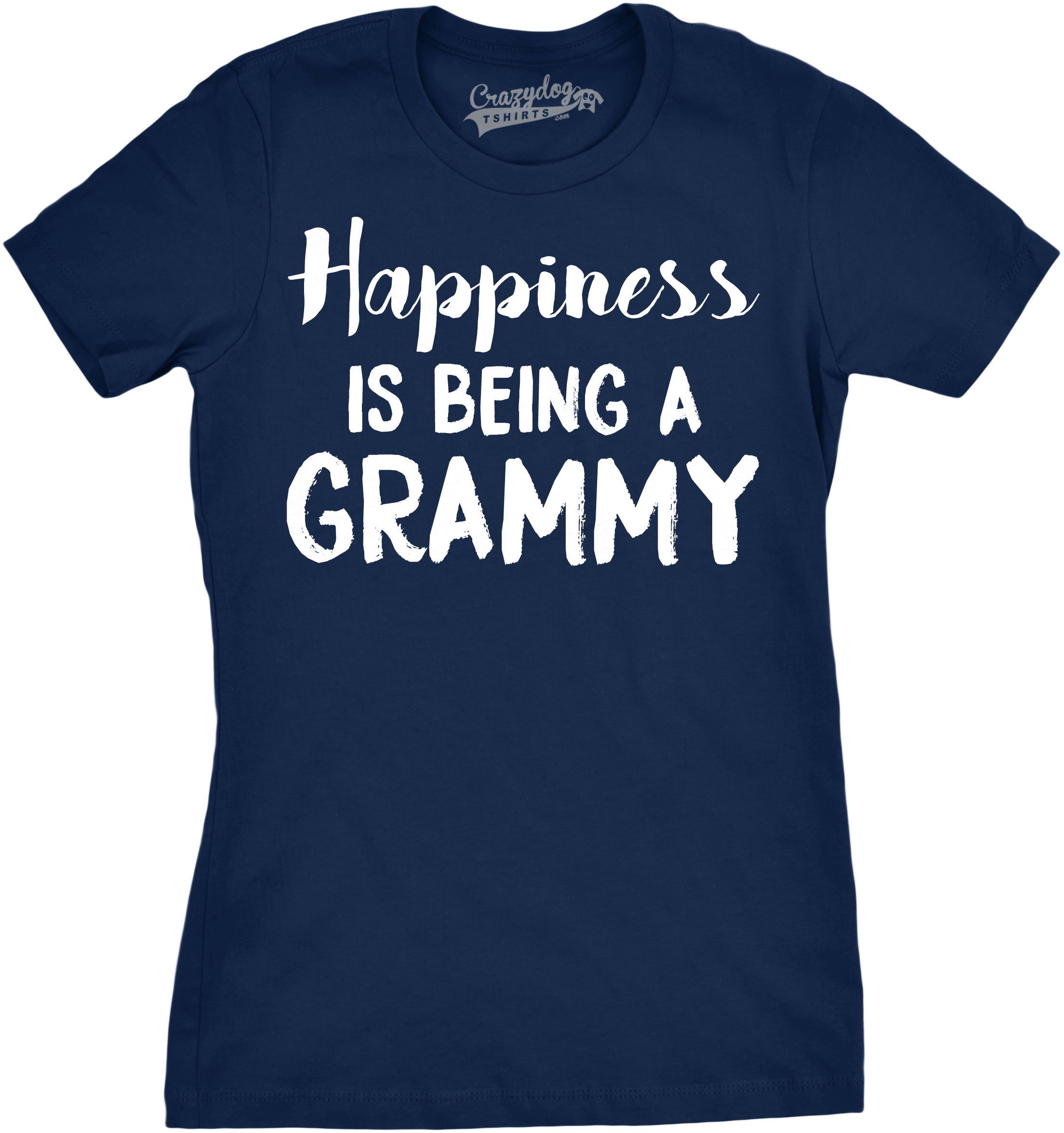 Crazy Dog T-ShirtsWomens Happiness Is being a Grammy Funny T shirt Gift Grandmother for Grandma