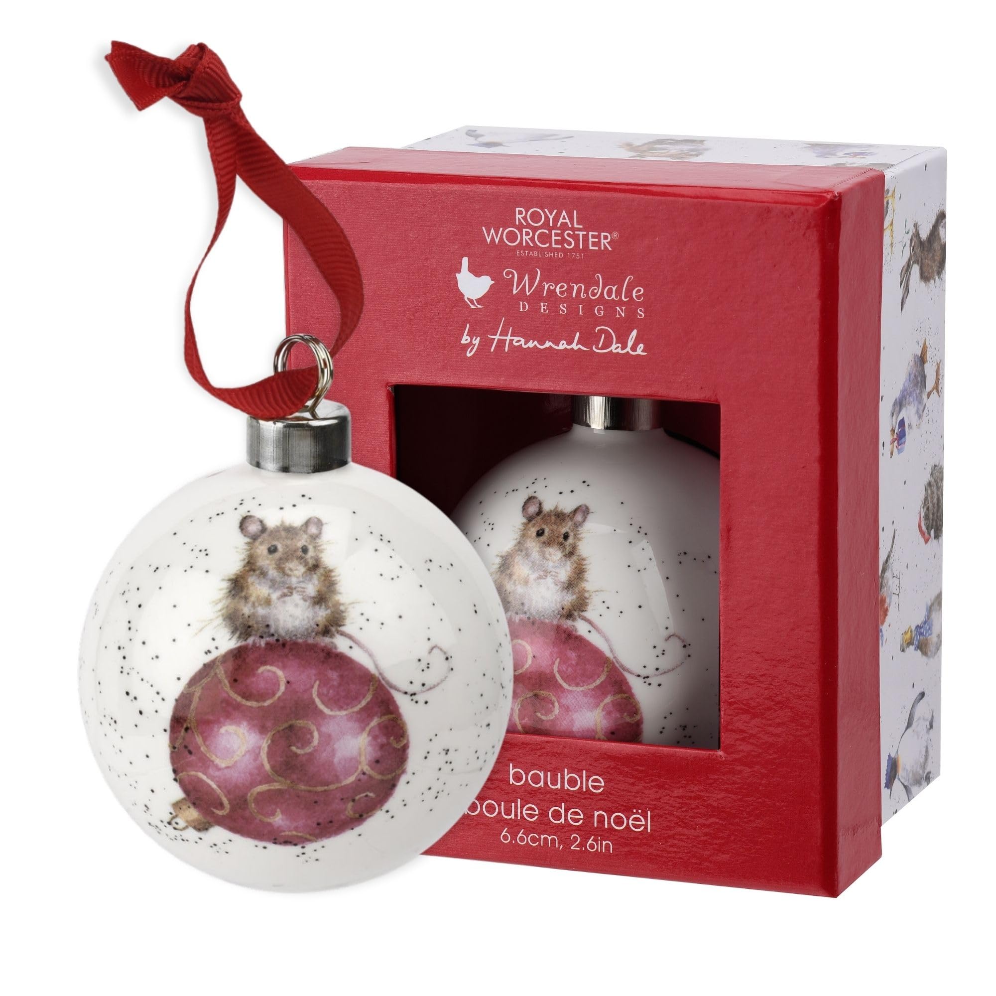 Royal Worcester Retro-Tri Color Portmeirion Home & Gifts Wnpb79011-Xg Bauble, Multi-Coloured
