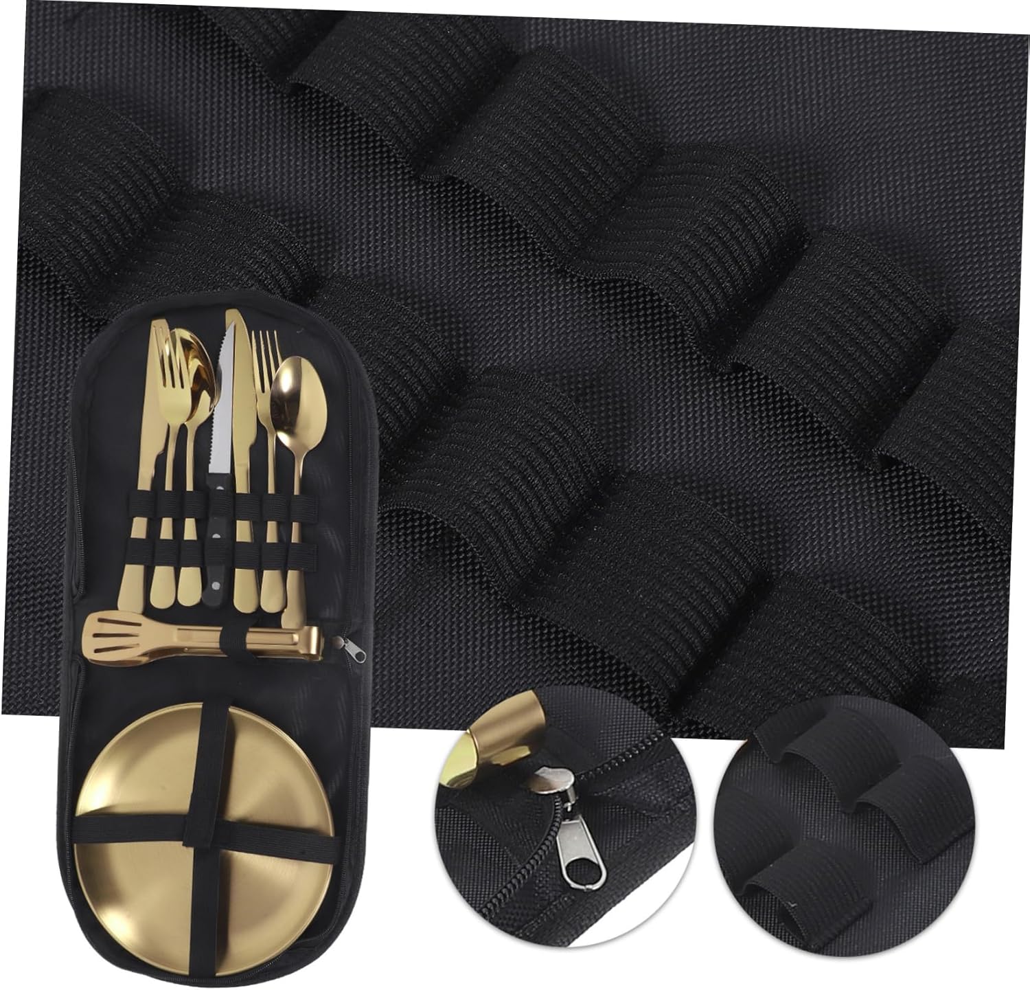 1 Set Stainless Steel Camping Utensil Reusable Travel Cutlery with Elegant Finish for Outdoor Dining Easy to Clean and Complete Picnic Accessory