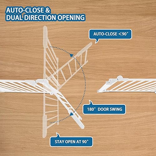 Miniatura 4 de Puerta de seguridad fácil de caminar para puertas y escaleras con funciones de cierre automáticomantenimiento, 36 pulgadas de alto, 205 pulgadas de