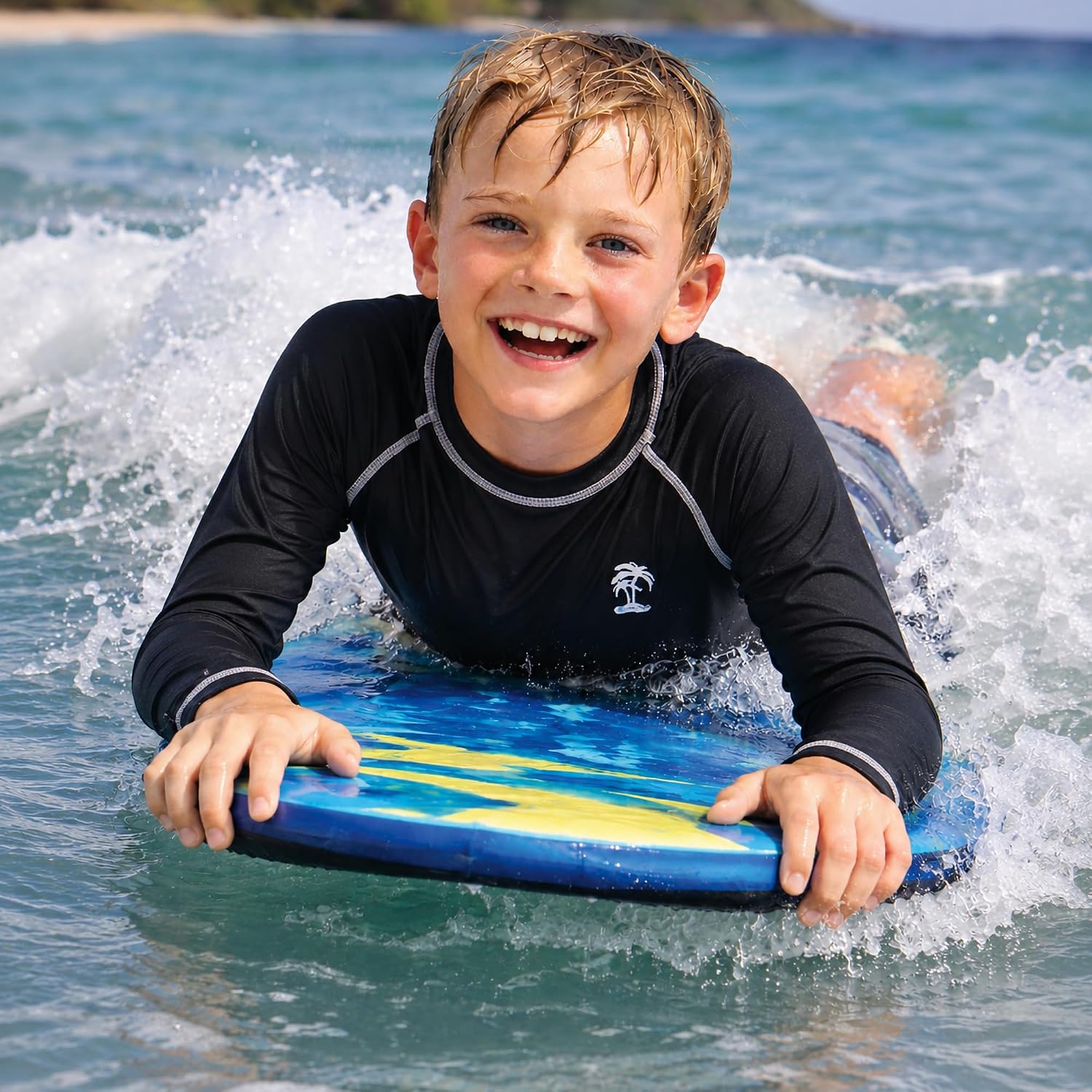 iXtreme Boys Swim Shirt - 2 Pack UPF50+ Quick Dry Long Sleeve & Short Sleeve Rash Guard for Boys Kids Youth Summer Beach Wear