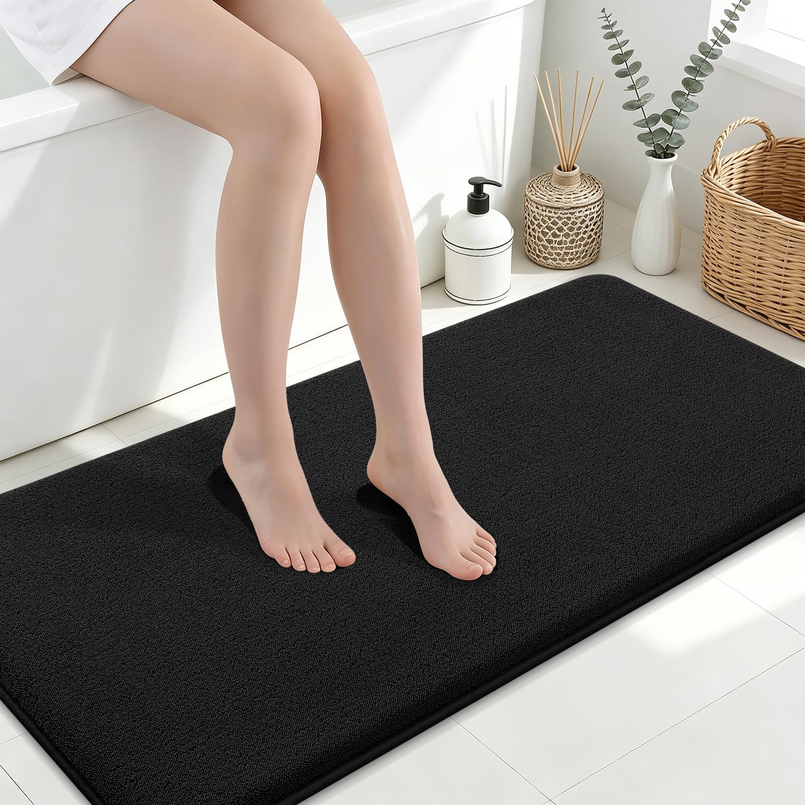 Smiry Smiry Memory Foam Bath Mat 47x24, Extra Soft Absorbent Bathroom Rugs