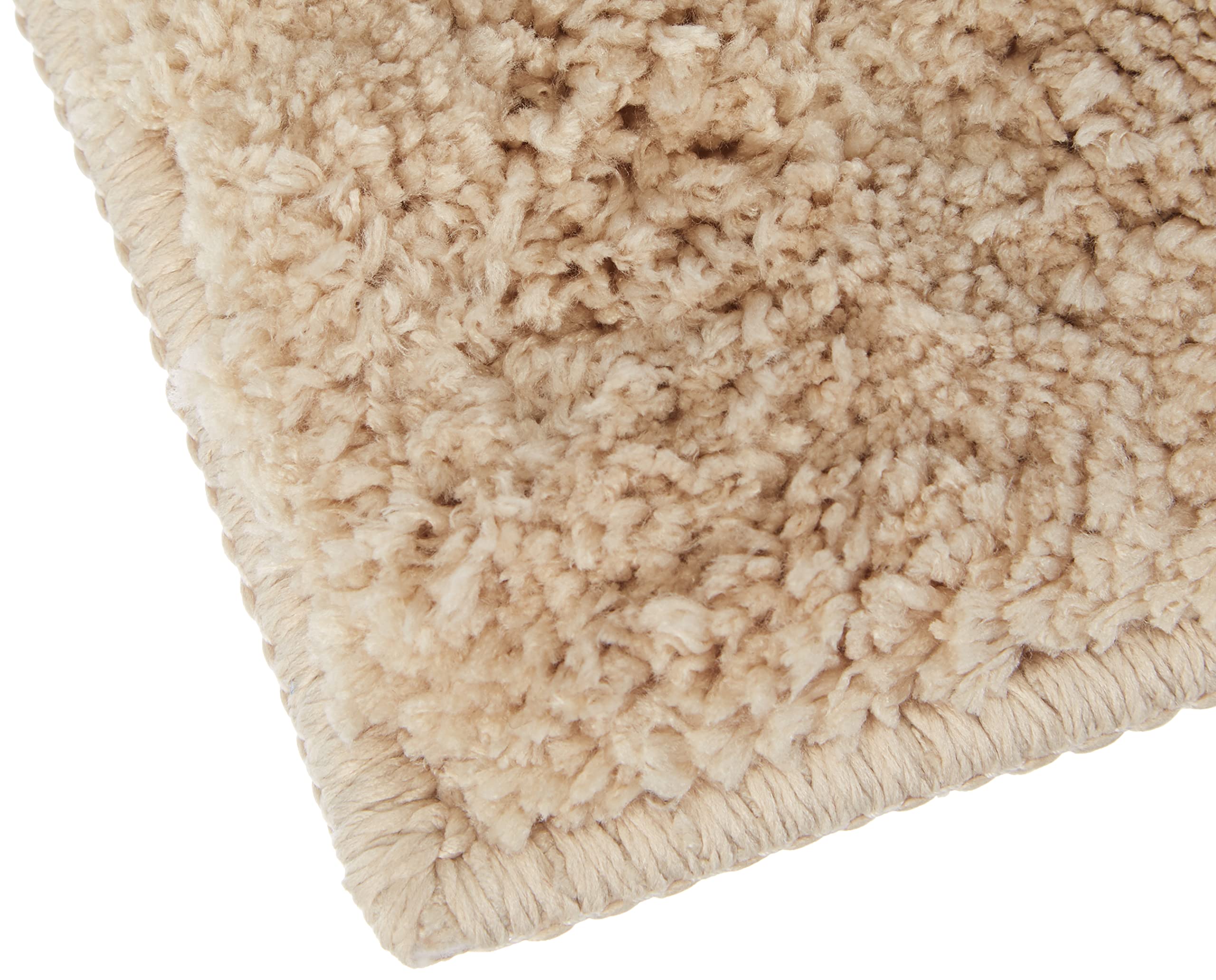 iDesign iDesign Spa Tapis Toilettes, Tapis Contour Wc Antidérapant en Polyester Microfibre, Marron Clair