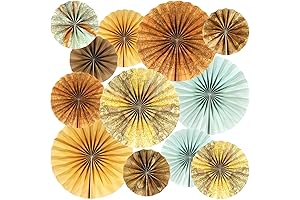 12-Piece Travel the Map Hanging Paper Fans
