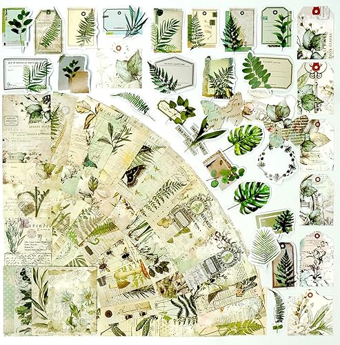 Paquete de 200 piezas vintage de efímera, kit de diario basura, suministros de álbumes de recortes, paquete de material de calcomanías de papel, kit