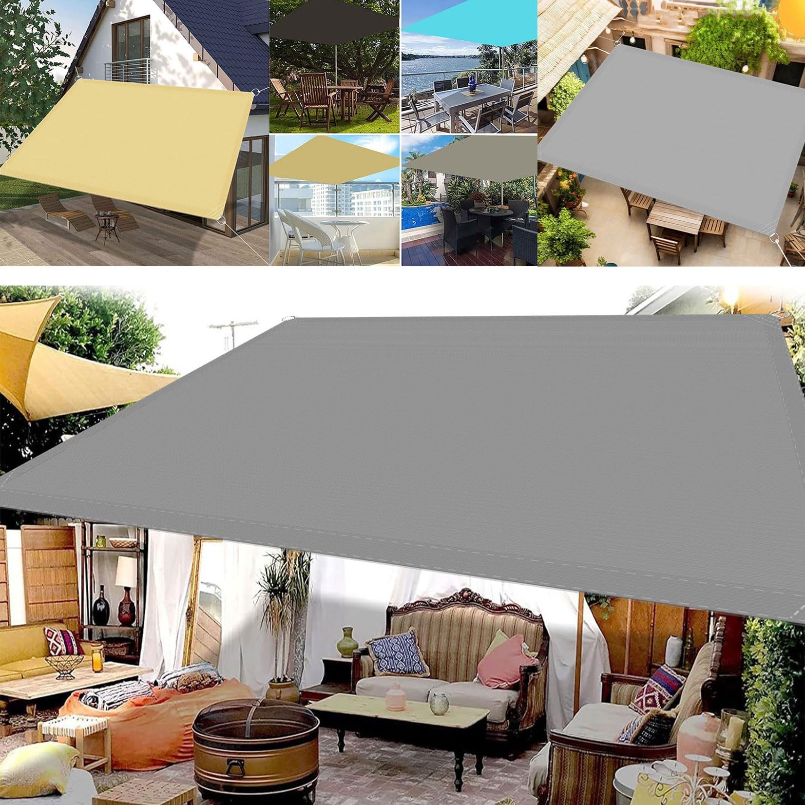 Toiles ombrages protection solaire 2 x 3.2 m étanche avec corde jardin