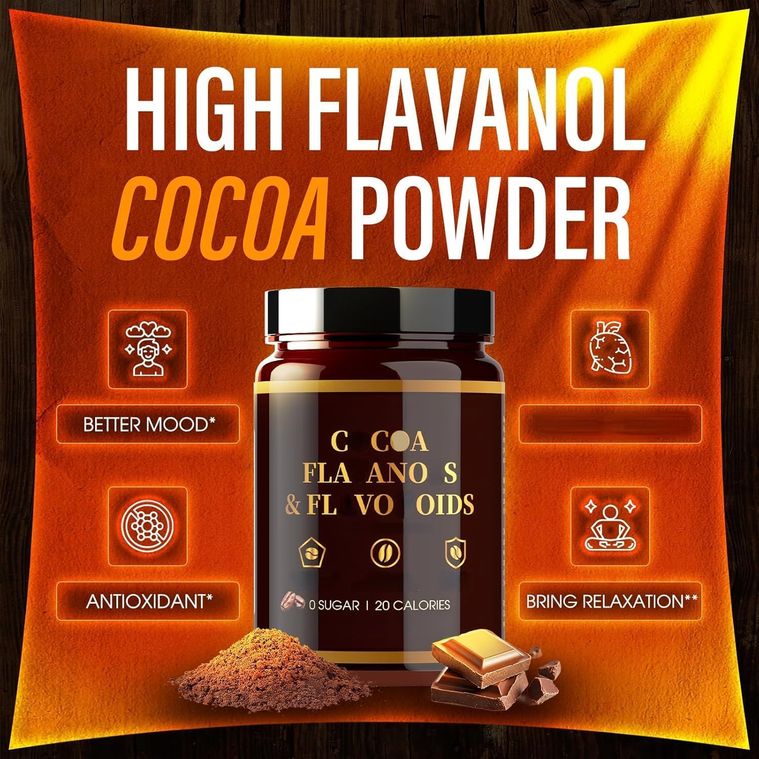cacao in polvere | Il cacao aumenta l'energia, 1 pezzo