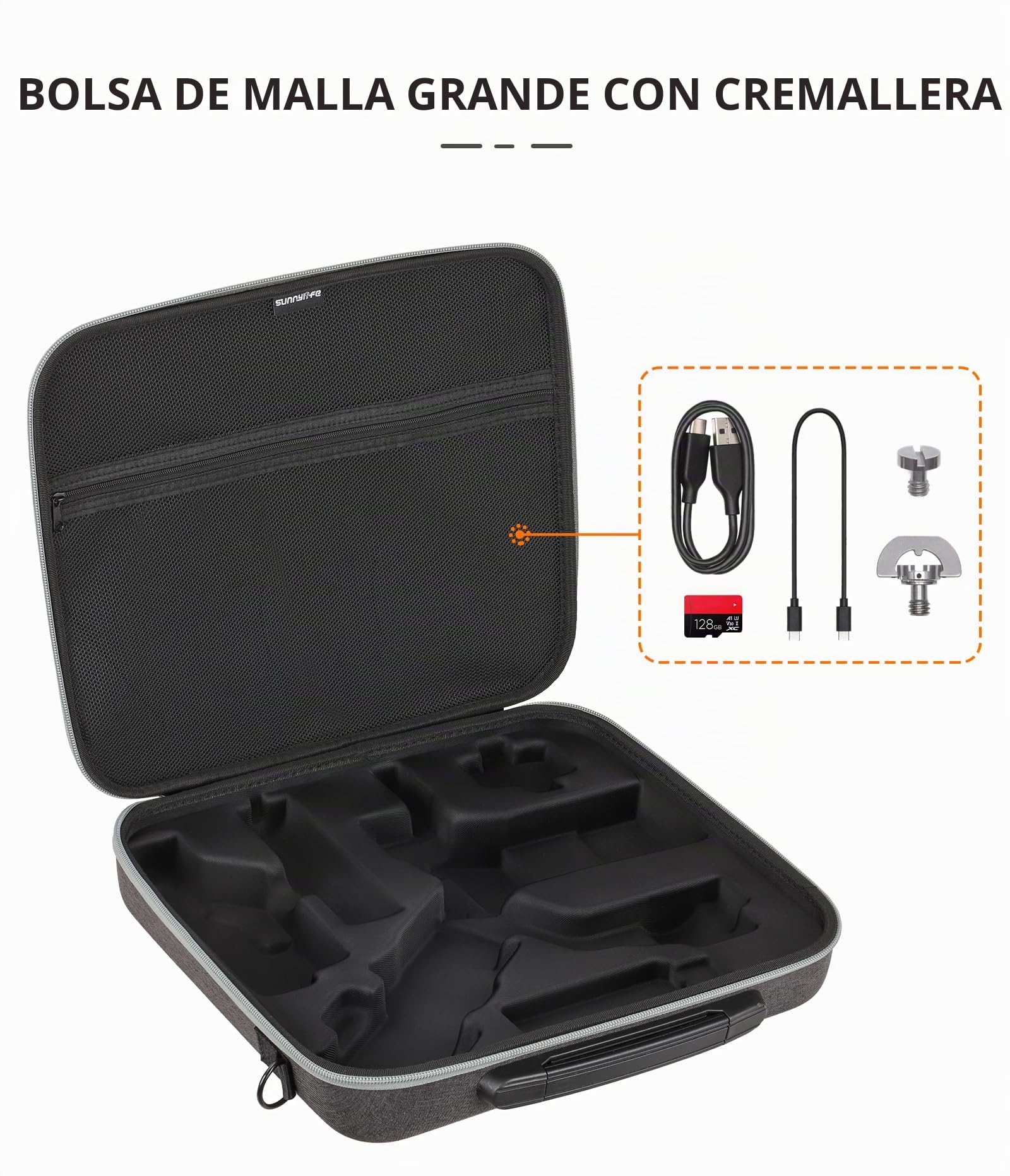RC GearPro - Bolsa de transporte portátil para DJI RS 4 Mini, rígida para viaje, compatible con DJI Ronin RS4 Mini estabilizador de cardán de 3 ejes, color gris