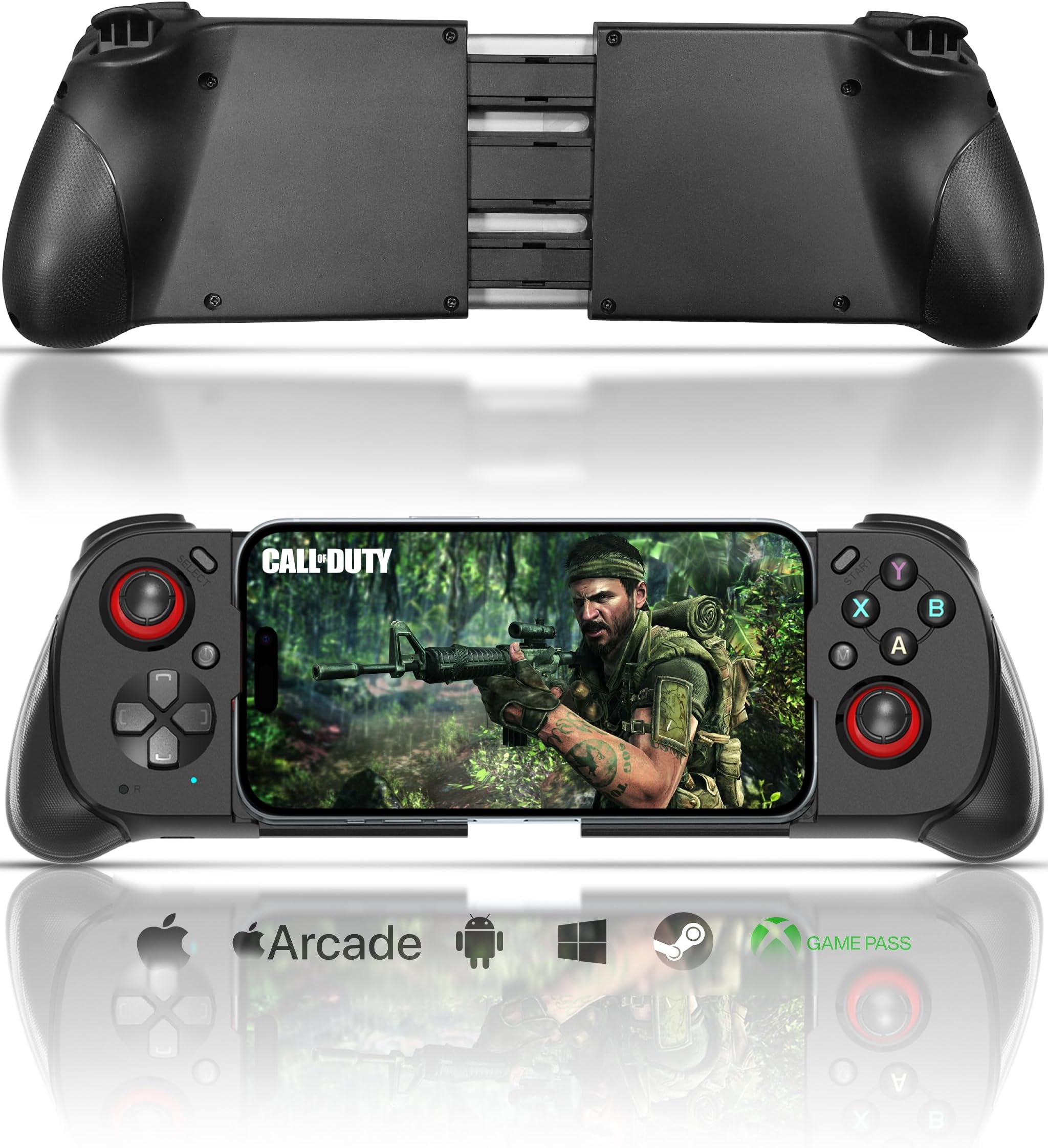 Joso Wireless Mobile Gaming Controller for iPhone/Android, Phone Controller Support Phone Case, Analog Trigger, Play Call of Duty, Genshin Impact, Minecraft, Roblox, Cloud Joystick for iOS Android