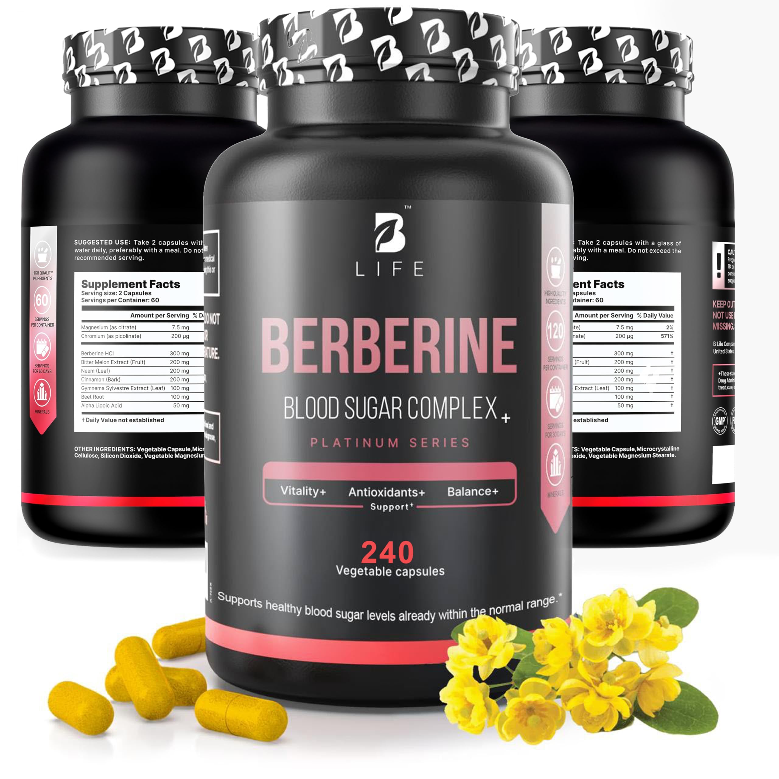 Slim Latte BERBERINE×NAD+ 10-IN-1 5箱セット Amazon.com: Berberine Complex+ Supplement | 240 Capsules – 60 Day