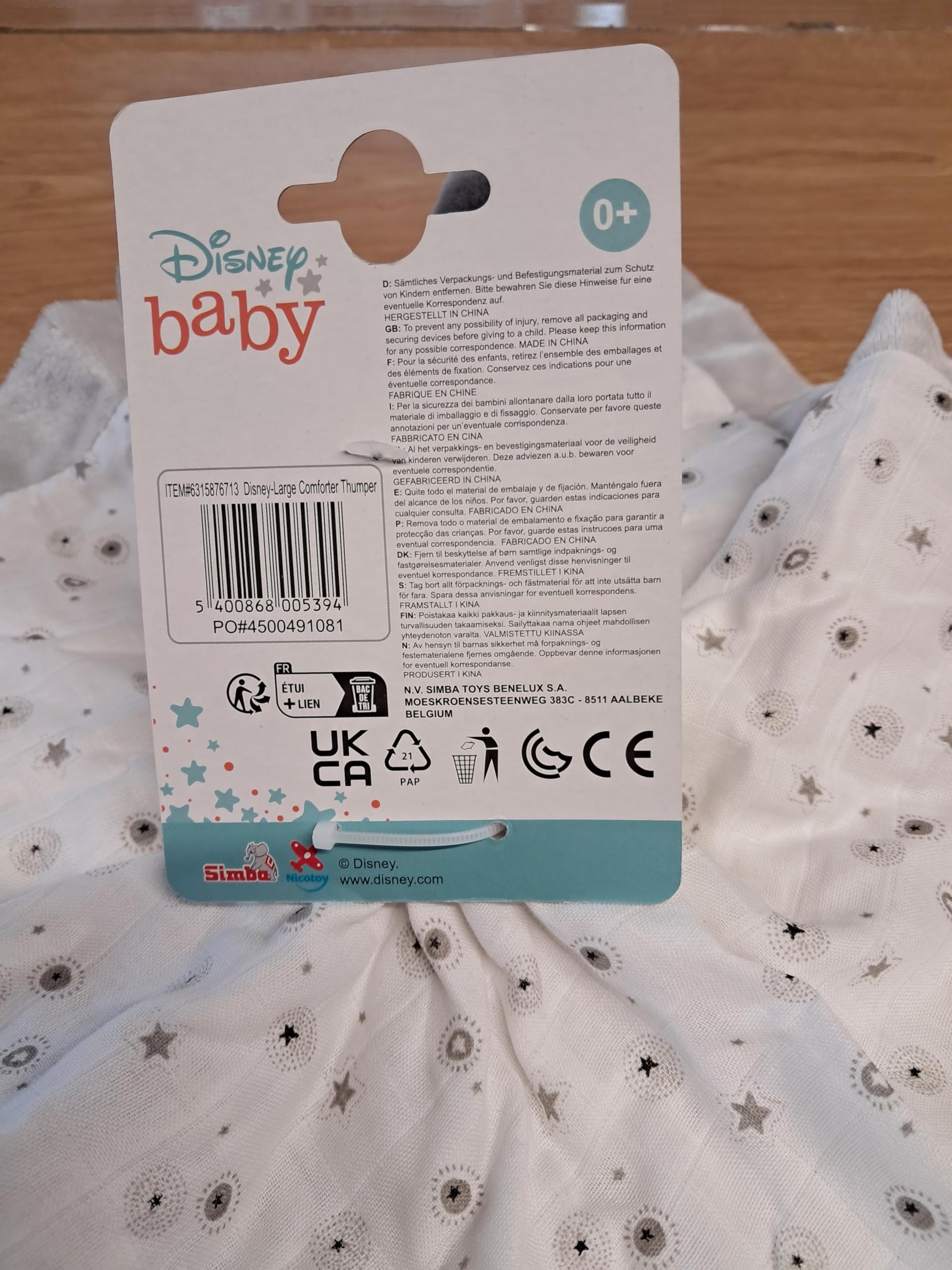 Doudou LAPIN PANPAN l'ami de Bambi DISNEY personnalisé avec le prénom de bébé