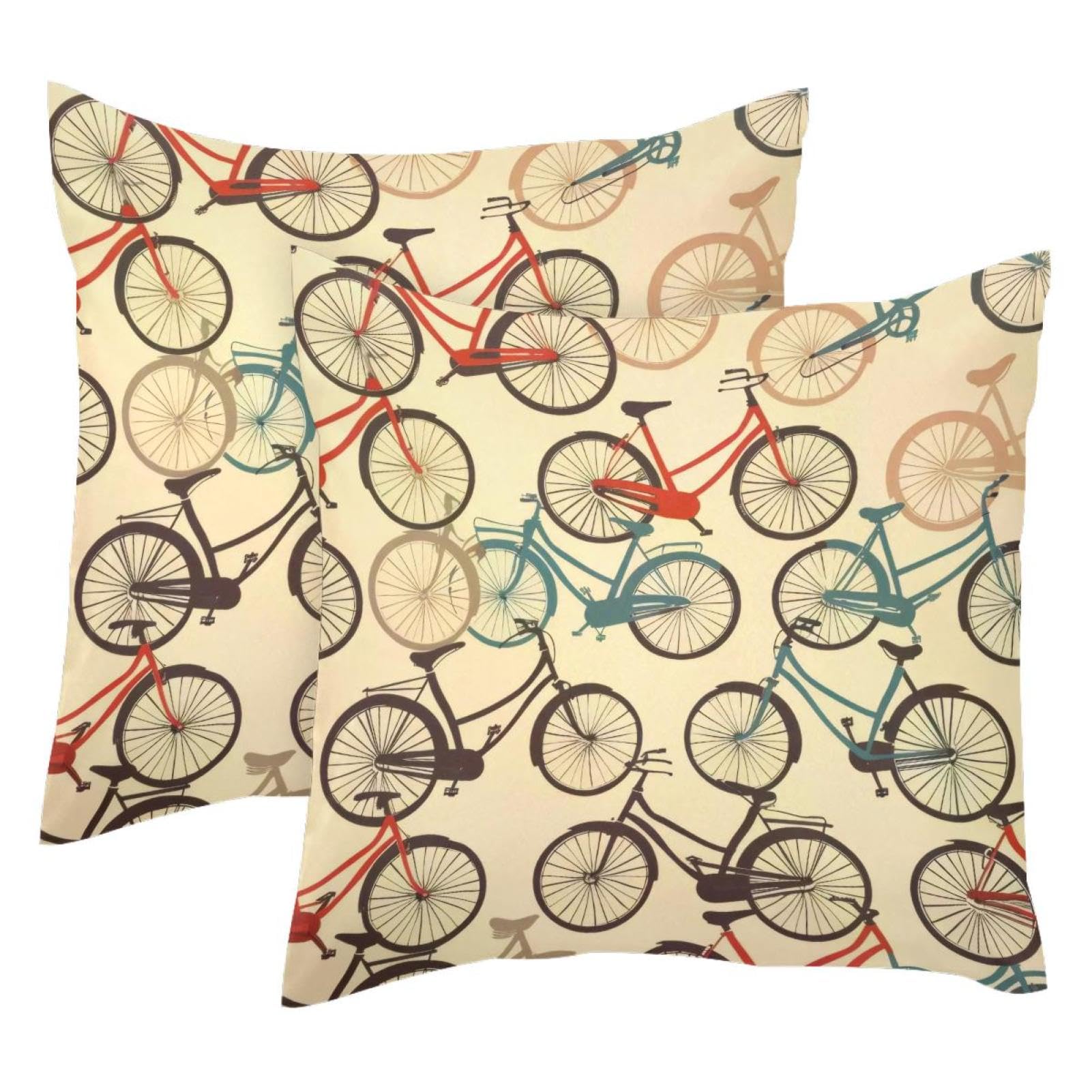 Housse de coussin velours 50x50 vélo pour salon cosy