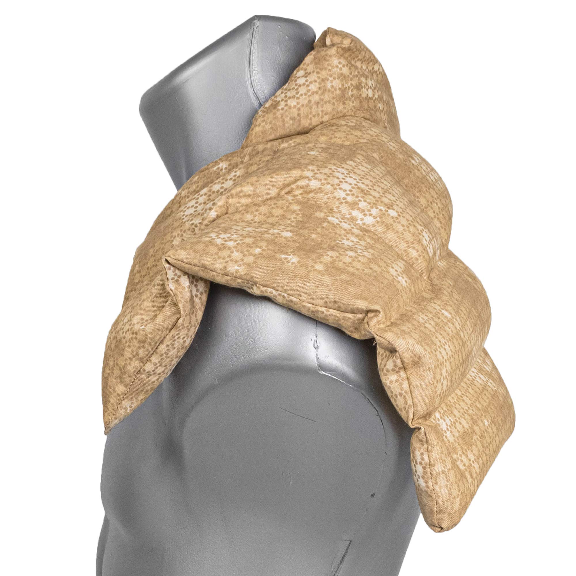 Bio-Dinkelkissen Schulter & Nackenkissen mit Kragen. Wärmekissen Körnerkissen Nackenwärmer für Mikrowelle und Backofen (batik-gold, Bio-Dinkel)