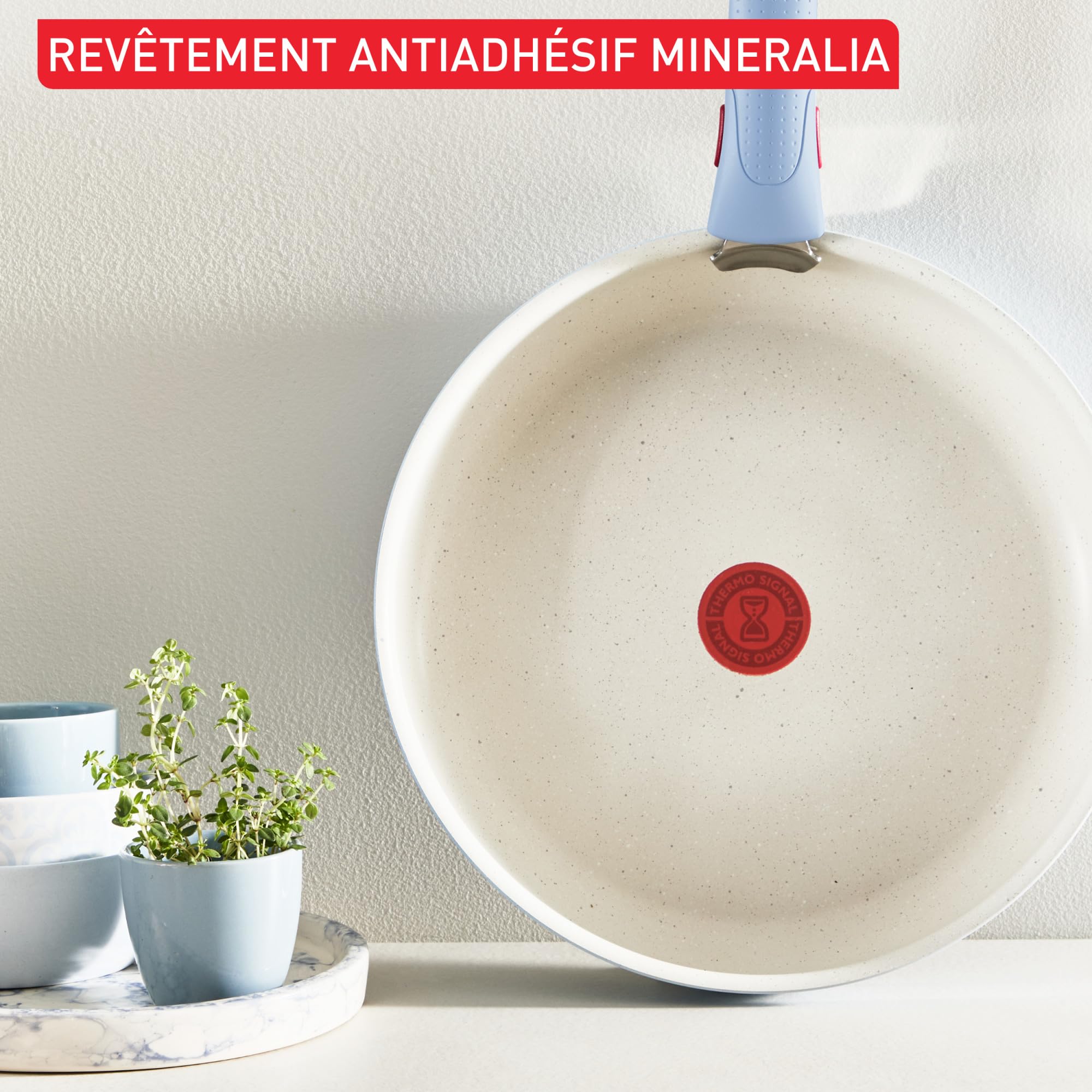 Tefal Ingenio Serenity, Batterie de cuisine 4pièces, Revêtement antiadhésif, Poignée amovible sécurisée, Design empilable, L8274S04