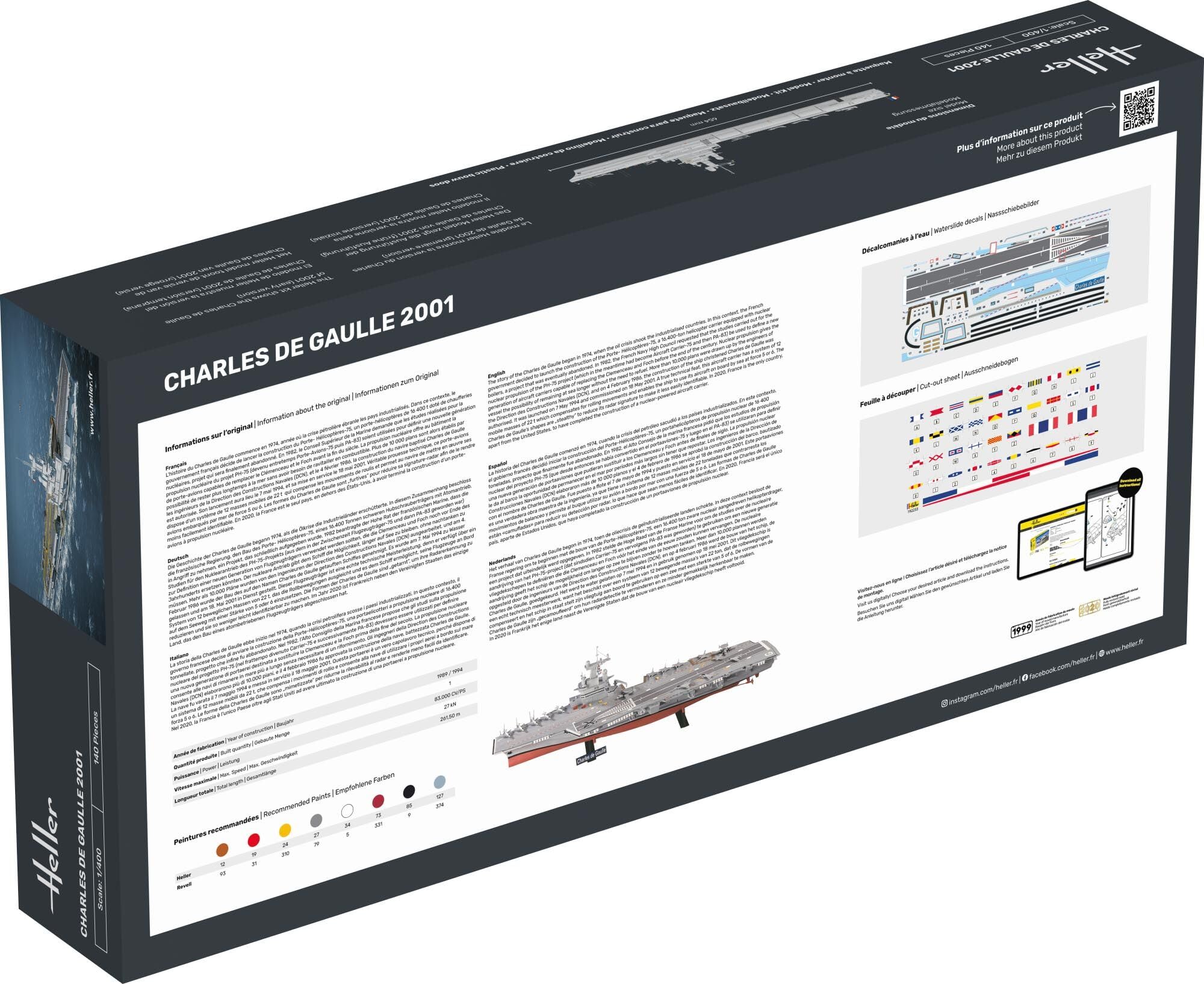 Heller Joustra Maquette bateau Porte Avions Charles De Gaulle Starter Kit