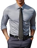 Men&apos;s Slim Fit Dress Shirts Business Casual Long Sleeve Stretch Wrinkle Free Shirt