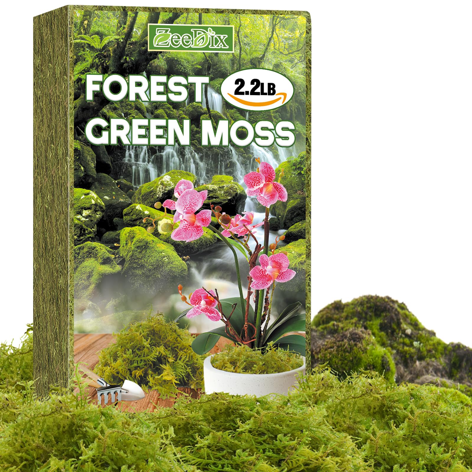 ZeeDix 1000g Green Moss for Plants, 48L Forest Sphagnum Moss for Potted Plants, Ideal for Potted Orchid Carnivorous Monstera Succulents, Reptile Habitat, Garden Decor & DIY Crafts